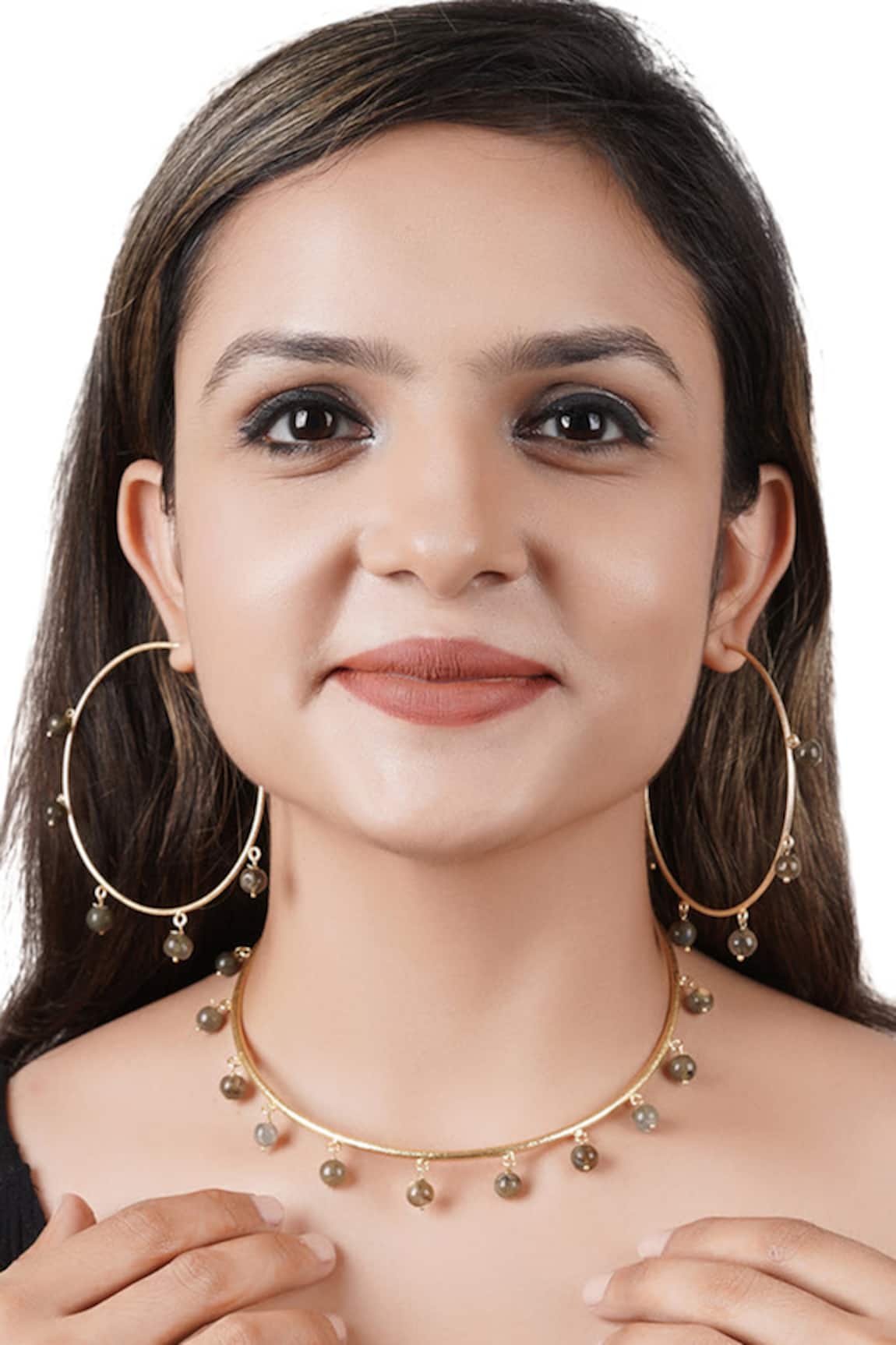 Totapari Hoops Of Love Labradorite Drops Necklace Set