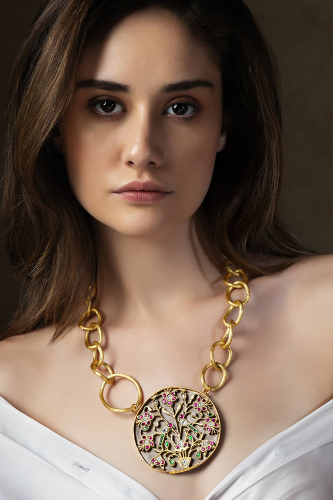 Joules By Radhika Stone Studded Pendant Necklace 