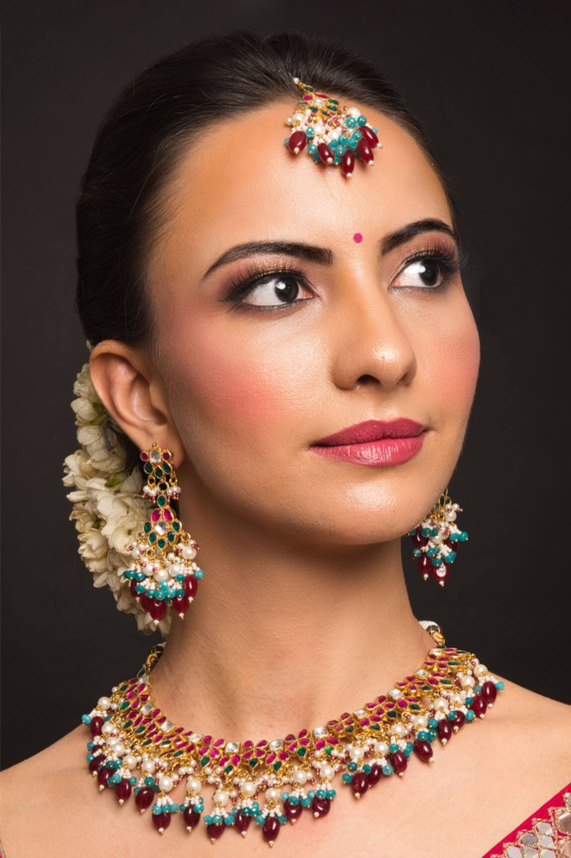 Queens Jewels Anika Kundan Embellished Choker Set 