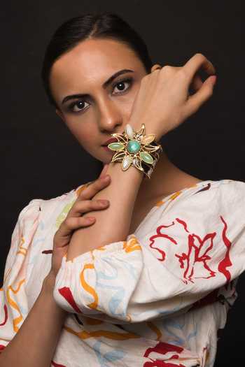 Queens Jewels Zora Floral Embellished Bracelet 
