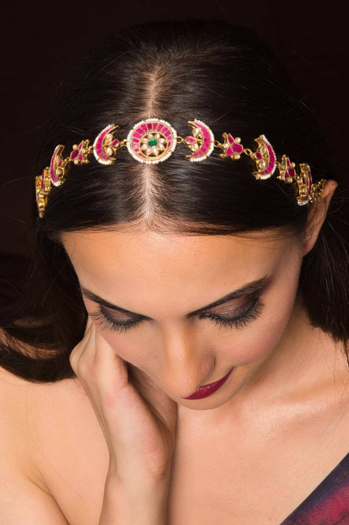 Queens Jewels Noor Stone Embellished Sheeshpatti 