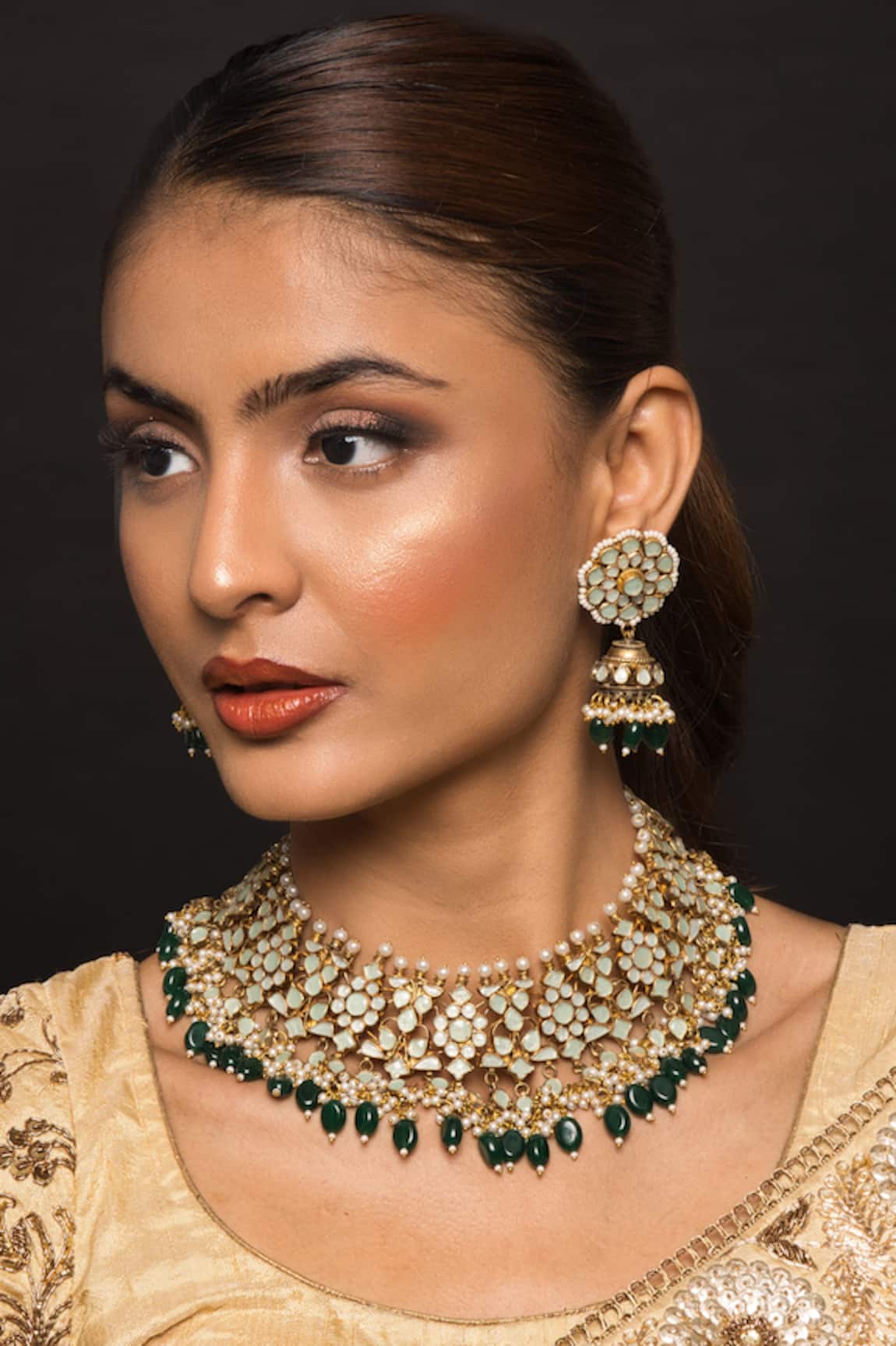 Queens Jewels Araiya Kundan Embellished Jewellery Set