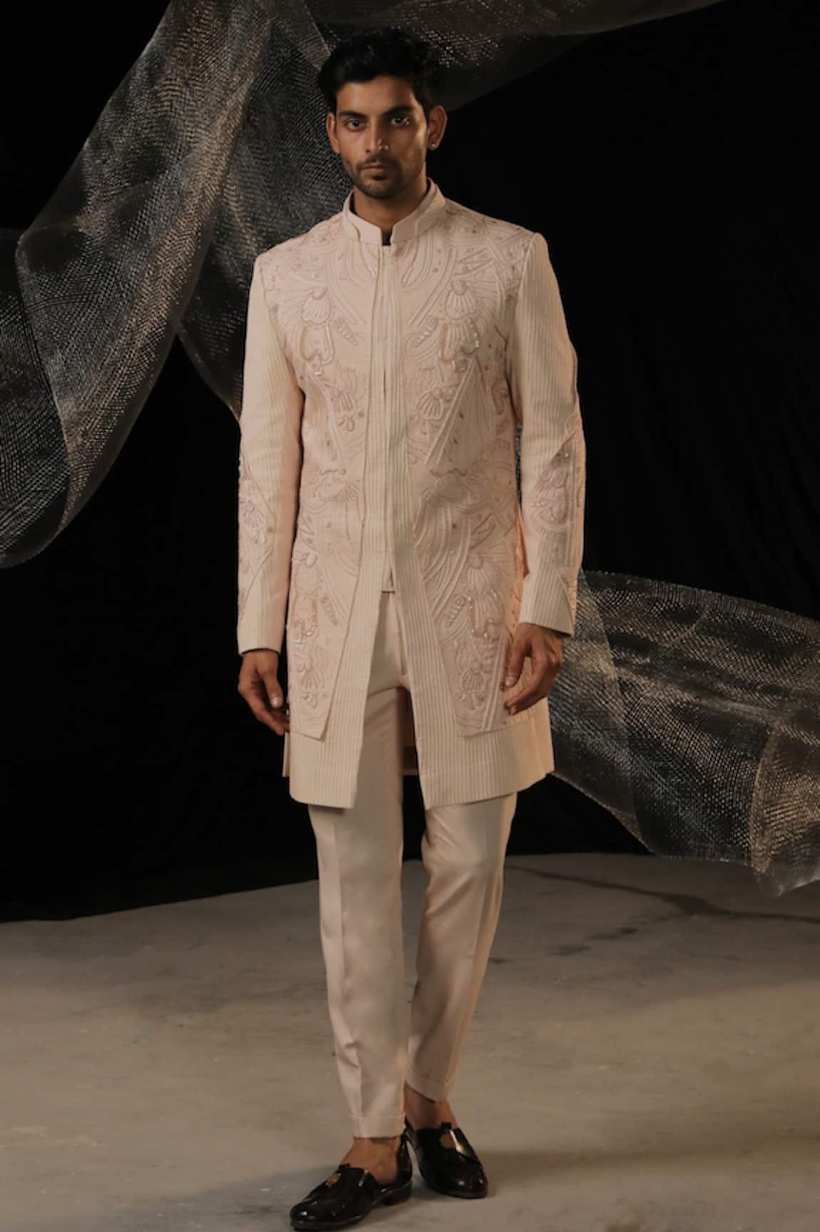 Ankur J Sequin Embroidered Bandhgala With Pant