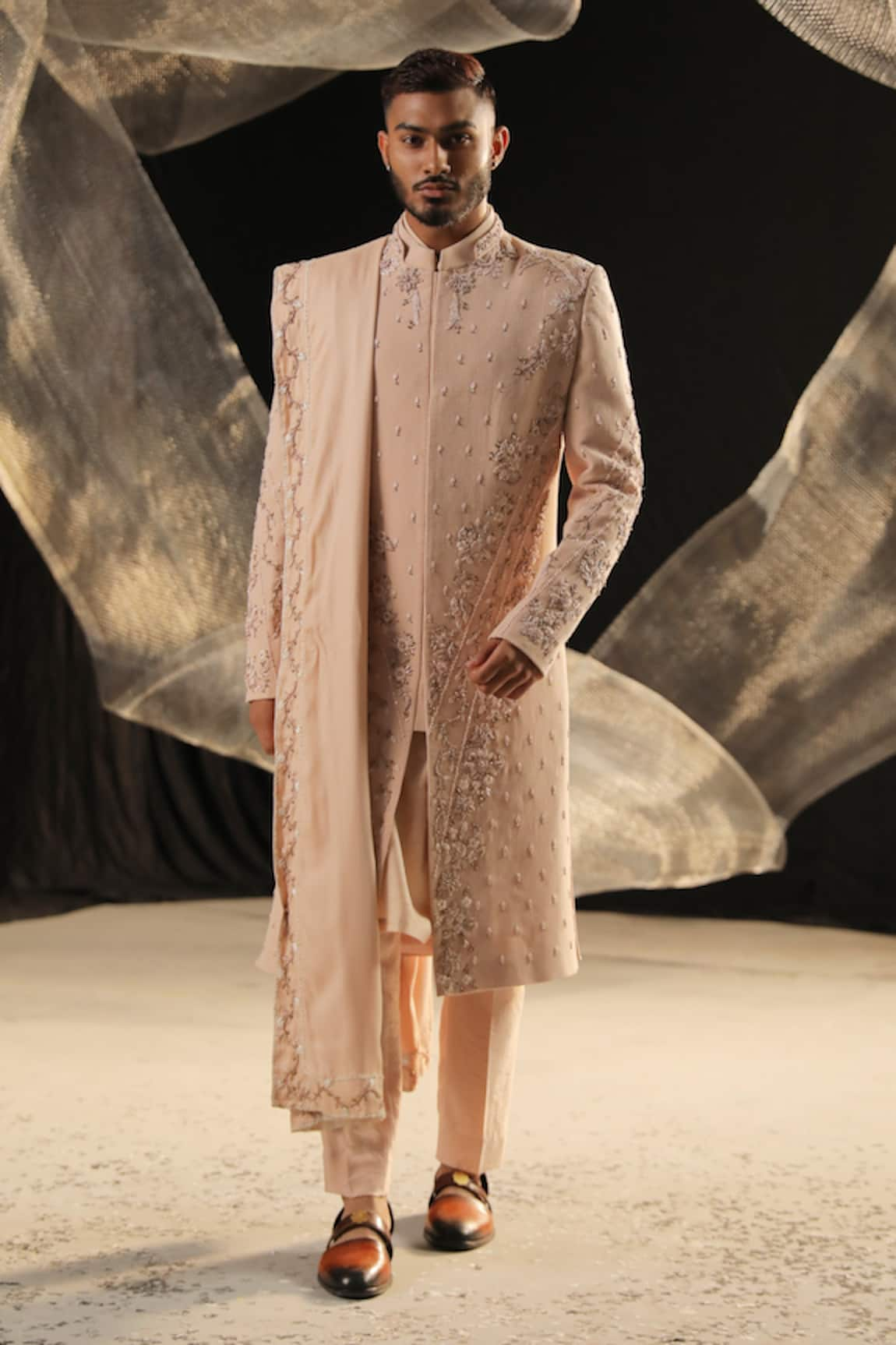 Ankur J Resham Embroidered Sherwani & Kurta Set