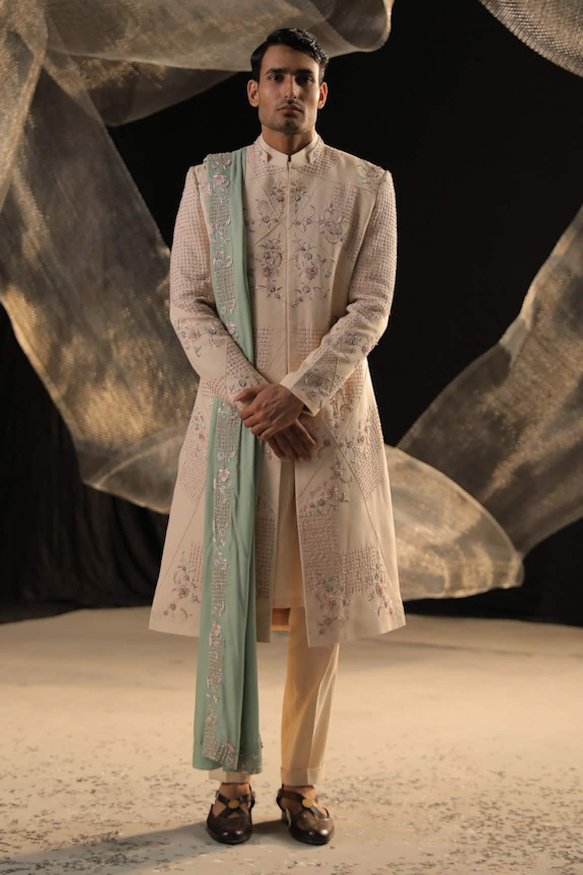 Ankur J Hand Embroidered Sherwani Set