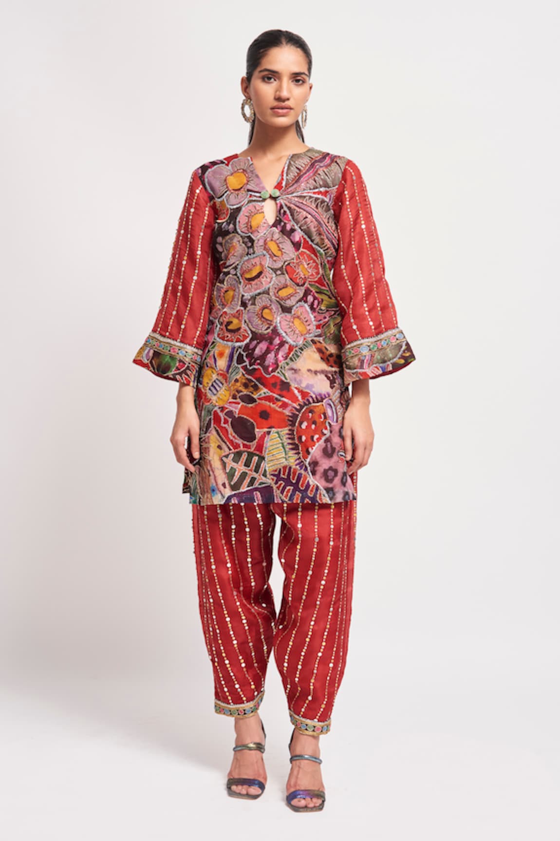 Aisha Rao Shyla Floral Print Short Kurta & Pant Set