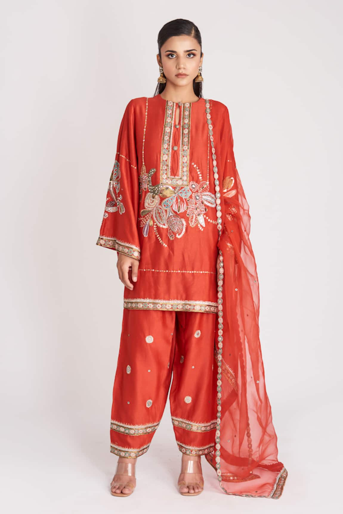 Aisha Rao Embellished Patiala Kurta Pant Set