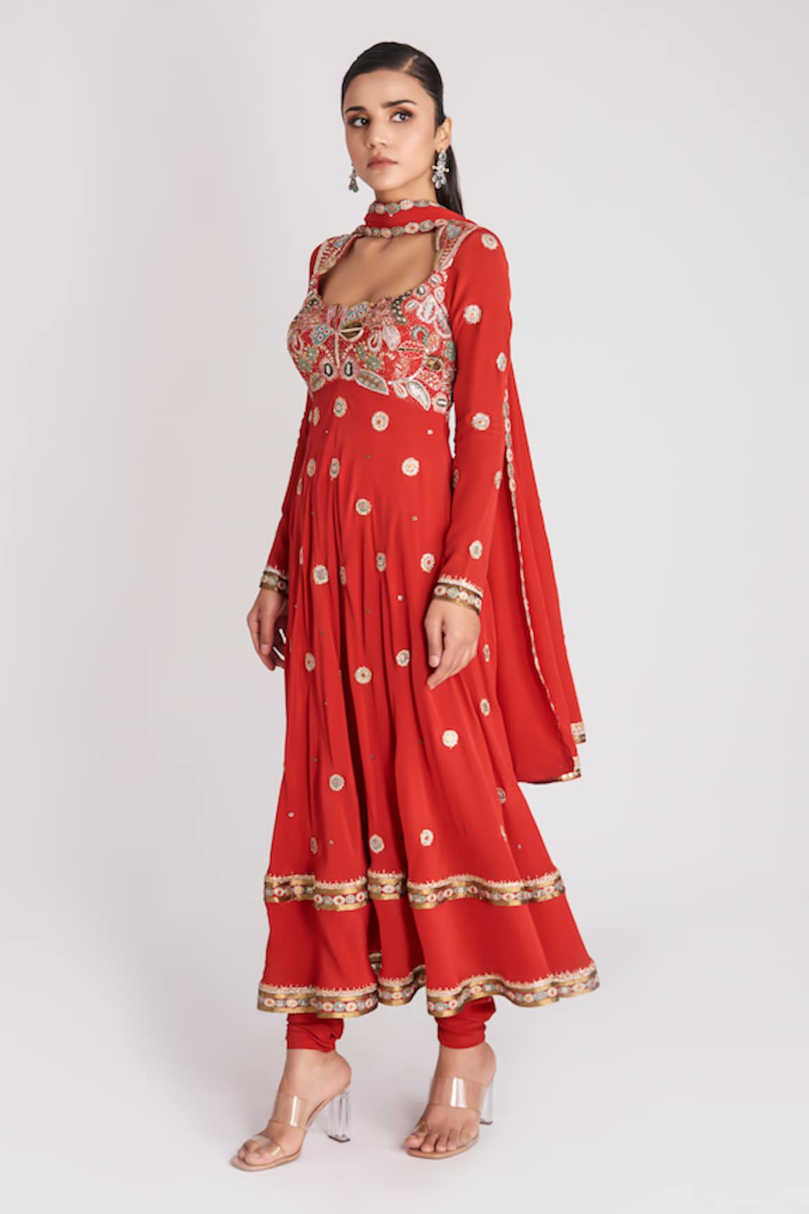 Aisha Rao Embellished Anarkali Churidar Set