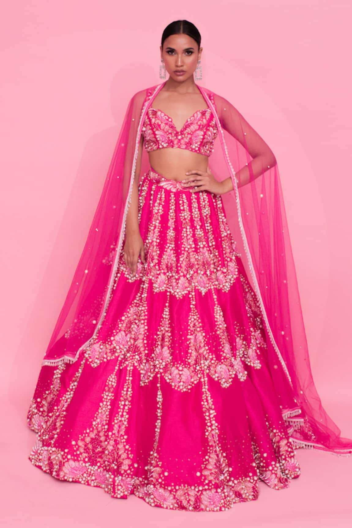 Anshika Tak Label Blossom Crystal Embellished Lehenga Set