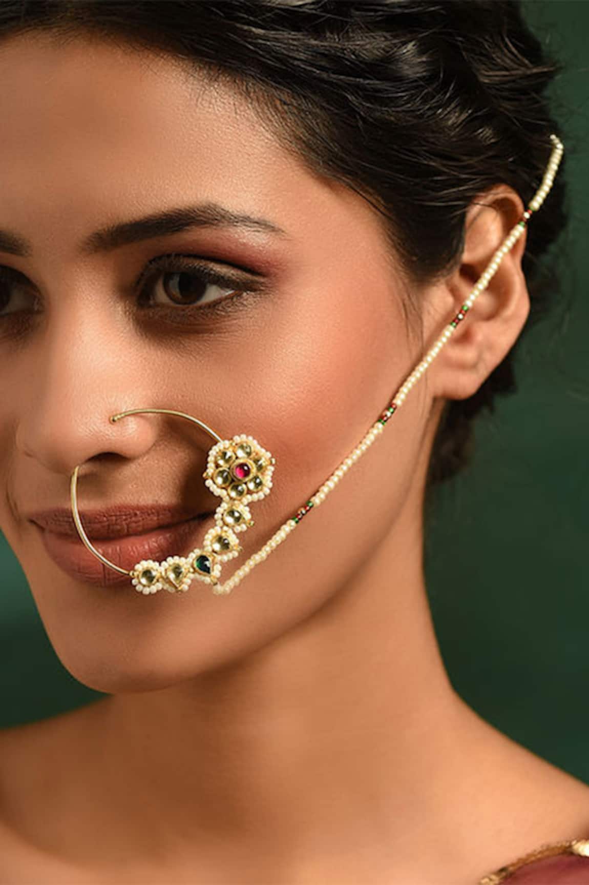 Maisara Jewelry Kundan Nath 