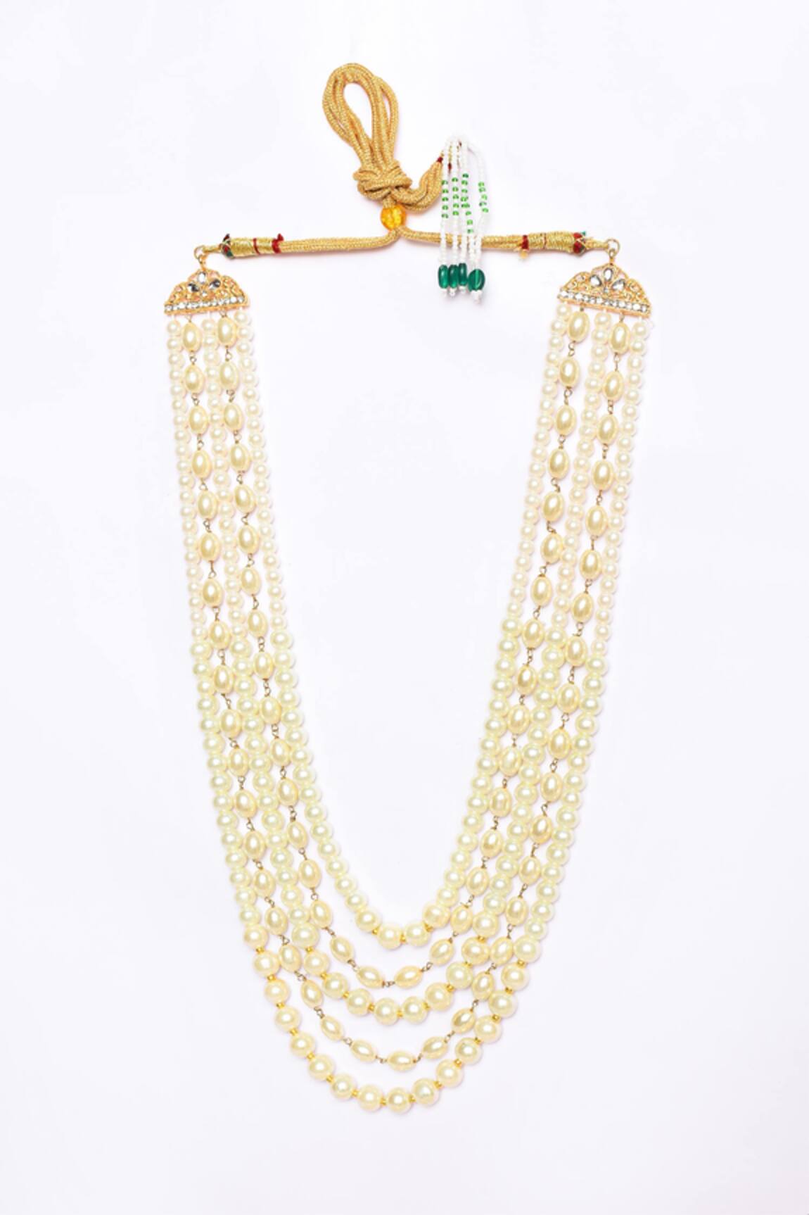 Arihant Rai Sinha Crystal & Pearl Embellished Layered Mala 