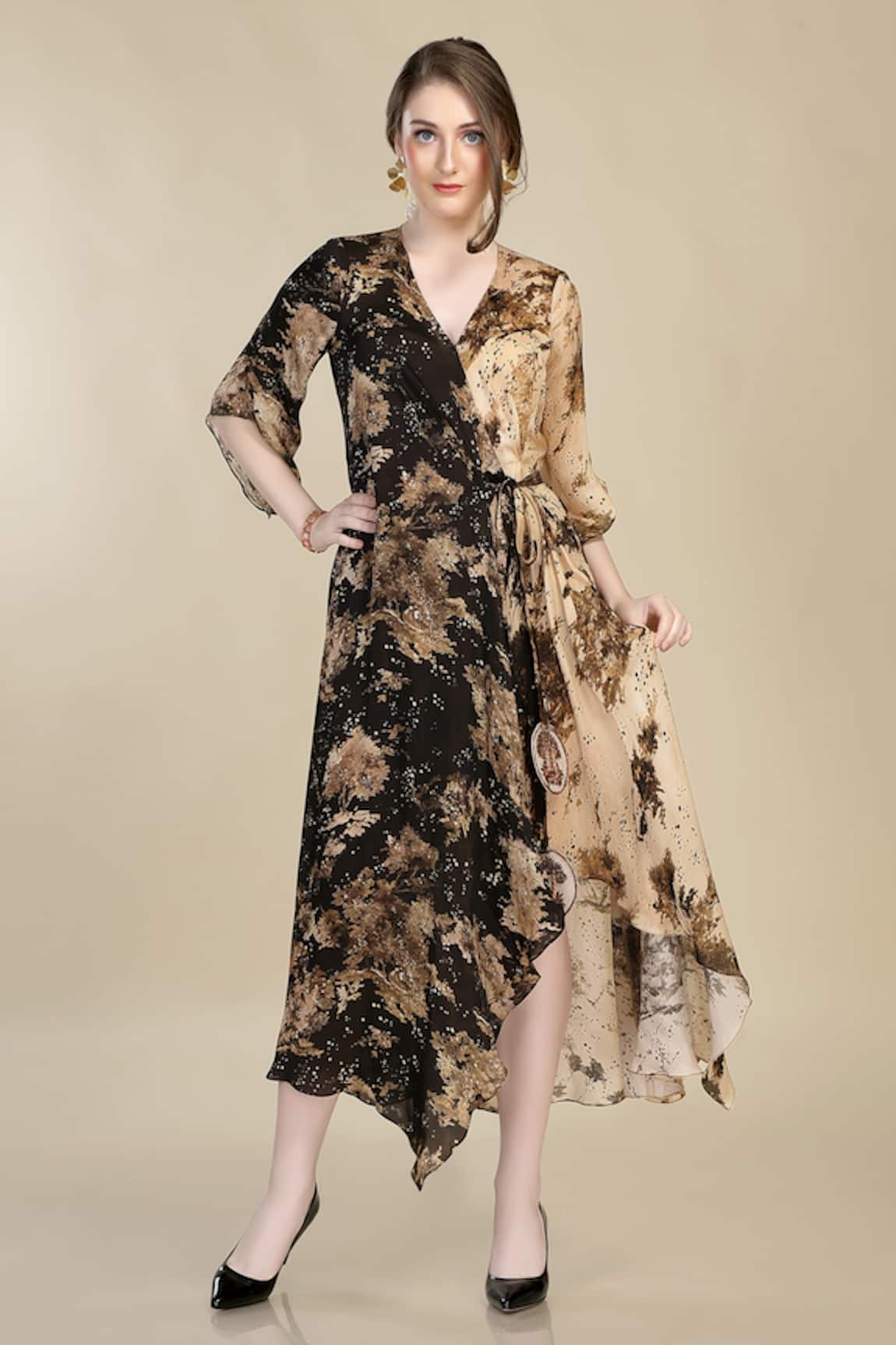 Whimsical By Shica Forest Print Wrap Dress 