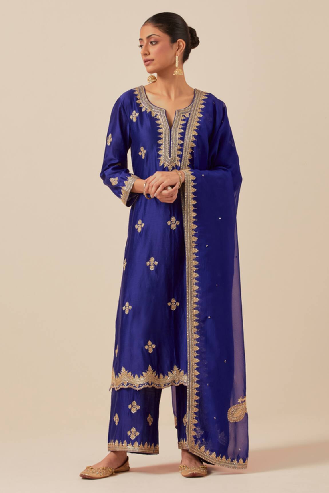 Ikshita Choudhary Chanderi Silk Embroidered Kurta Set