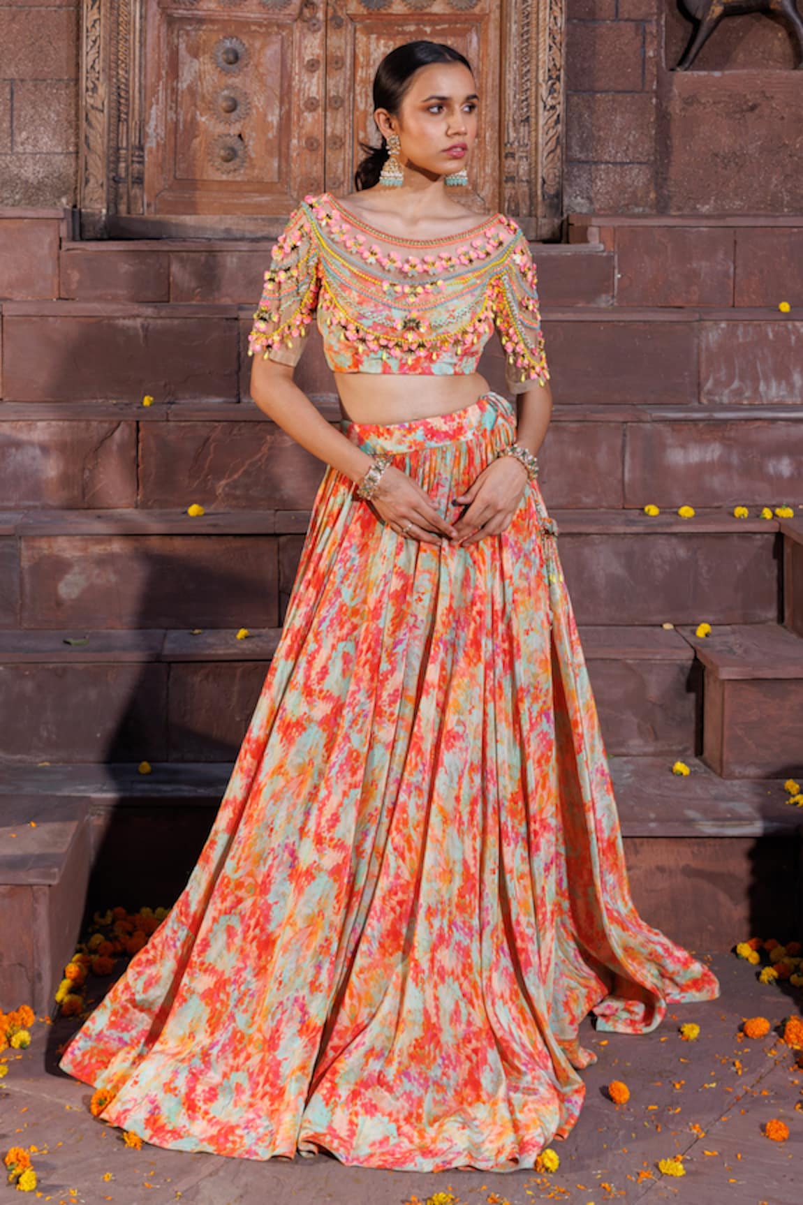 Elena Singh Roha Hand Embroidered Blouse & Lehenga Set