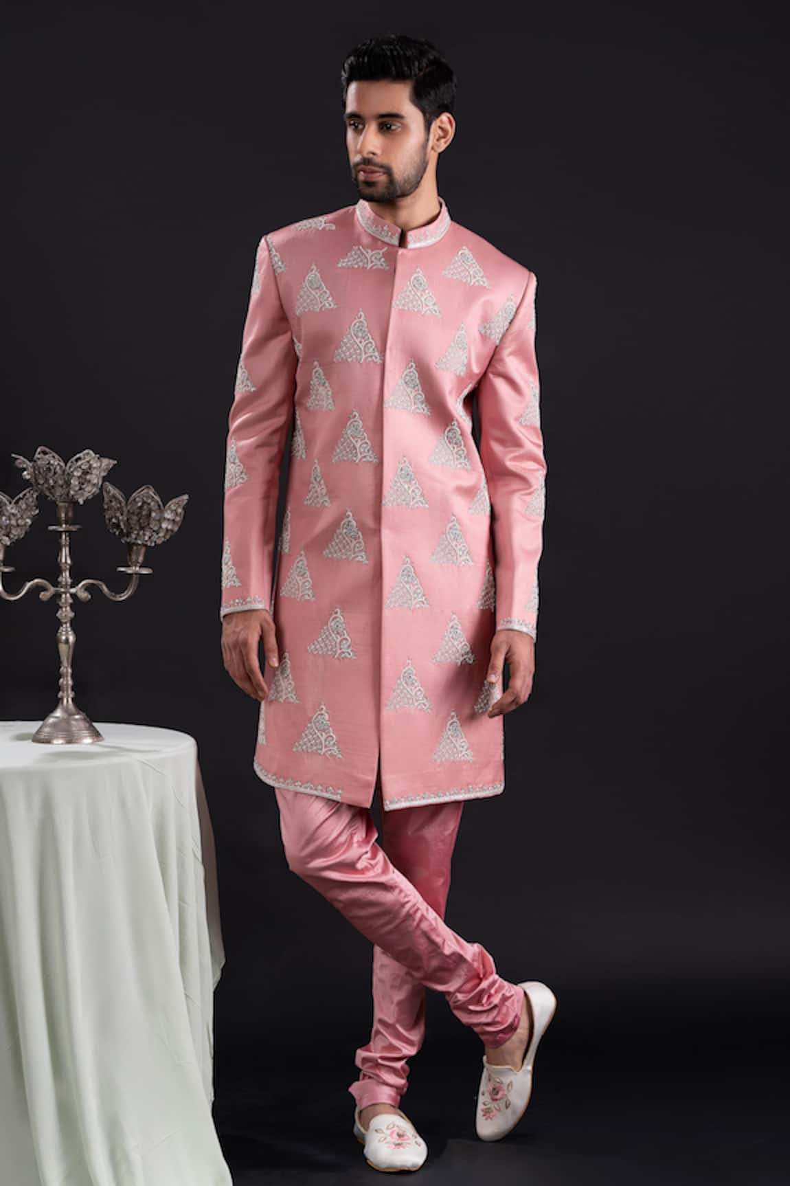 Tira by Naresh Raj Prism Pearl Butti Embroidered Sherwani Set