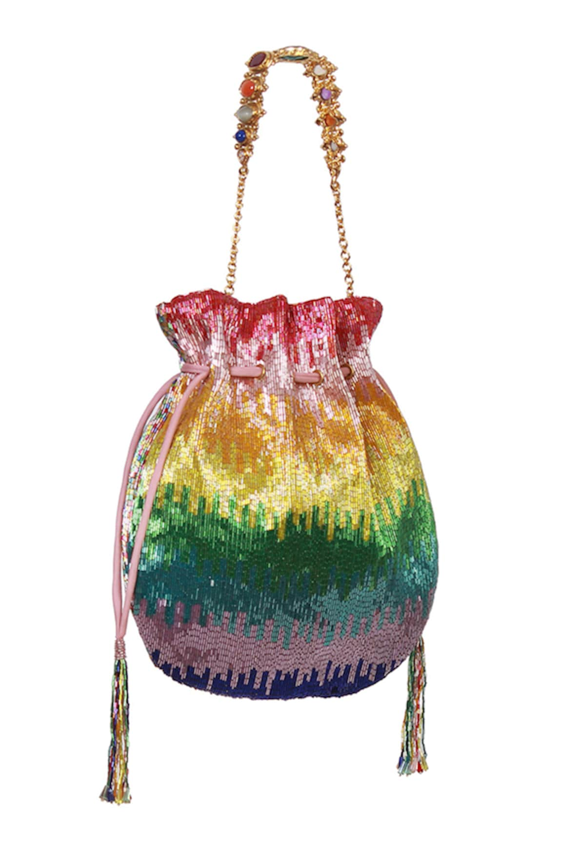 Lovetobag Dysis Tourmaline Rainbow Potli With Nina Handle