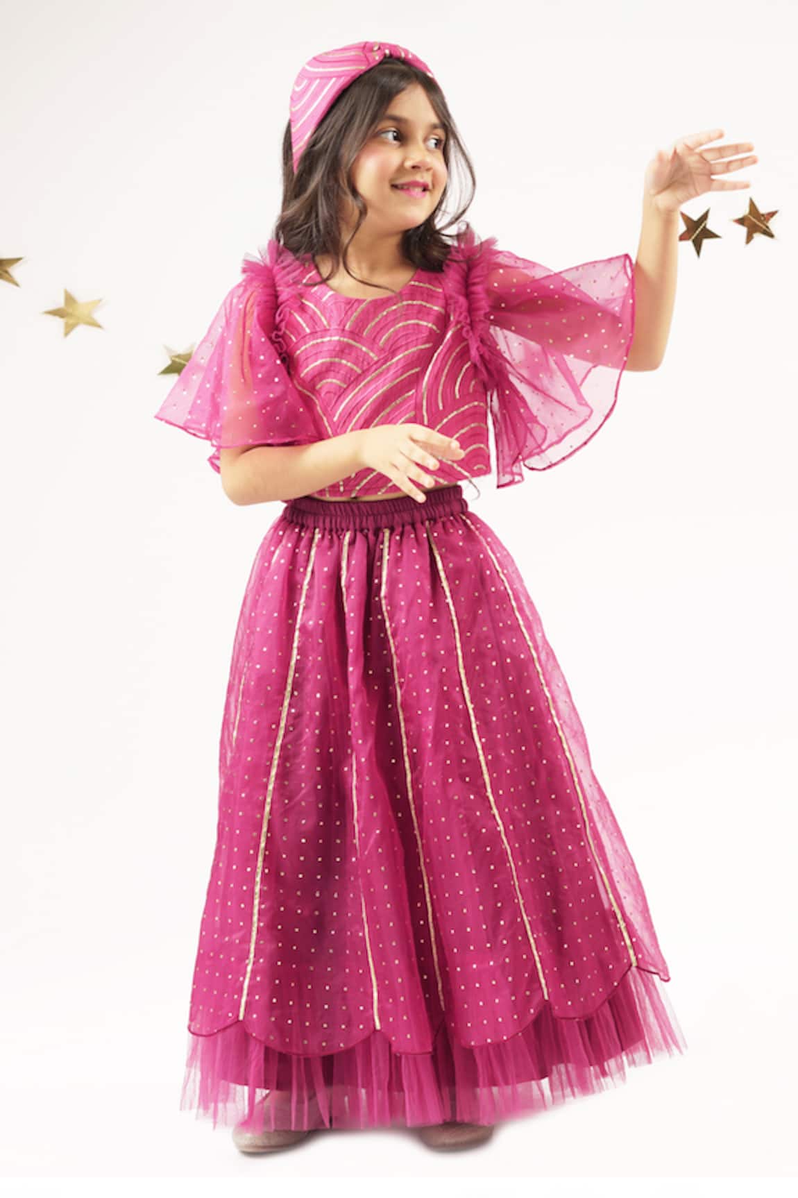 Lil Drama Bollywood Tadka Mukaish Work Ghagra & Choli Set 