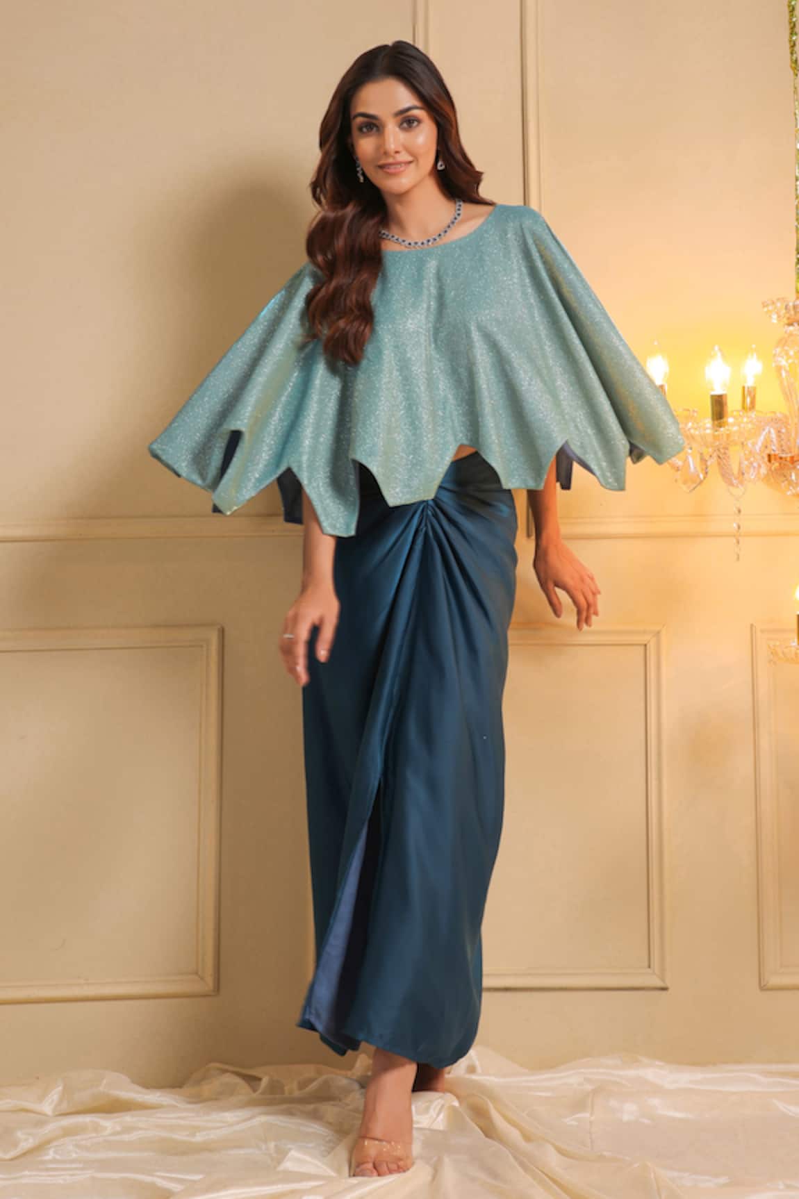 B'Infinite Celestial Solid Draped Skirt