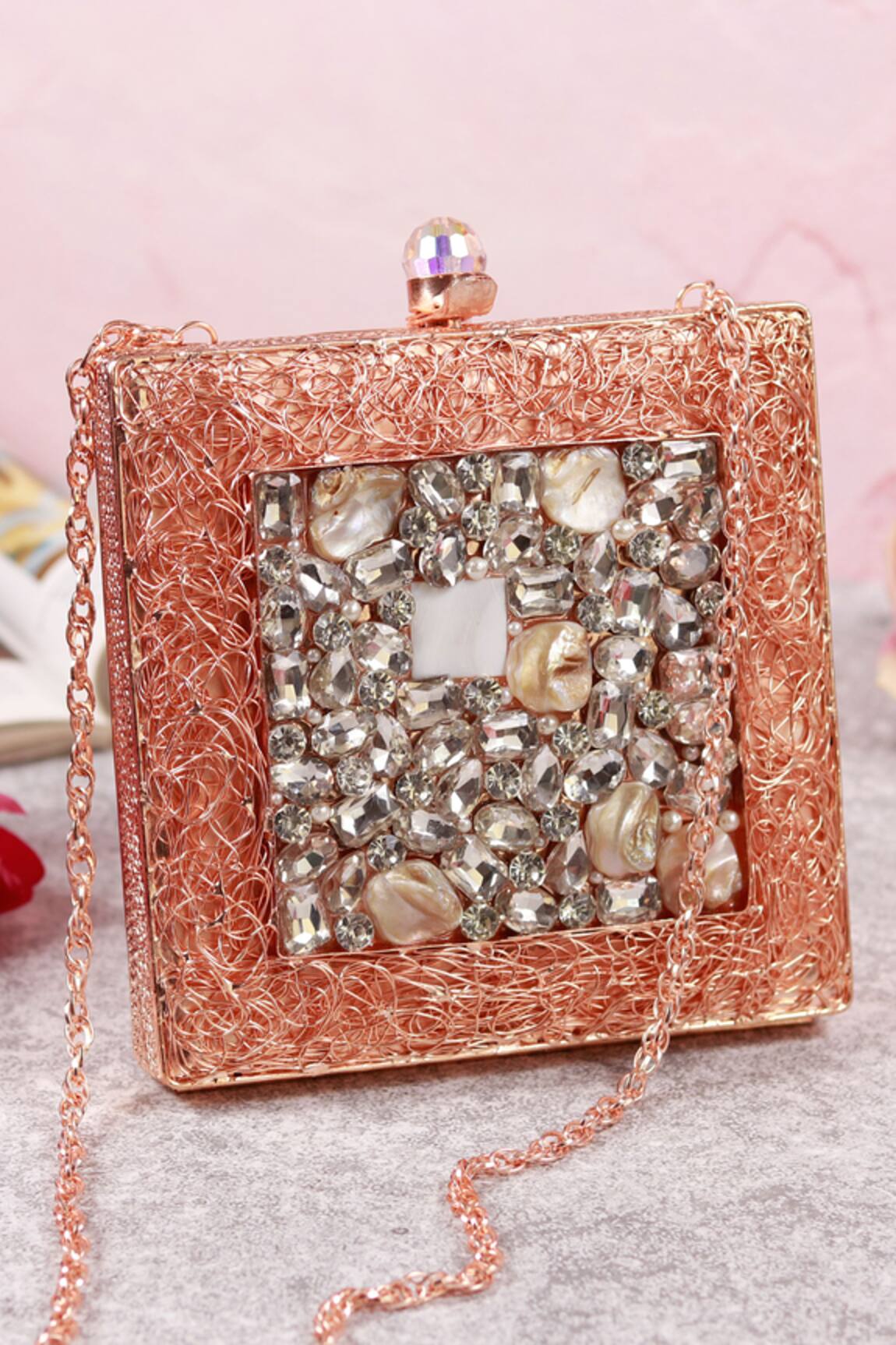 The Tan Clan Aafreen Hand Embellished Clutch 