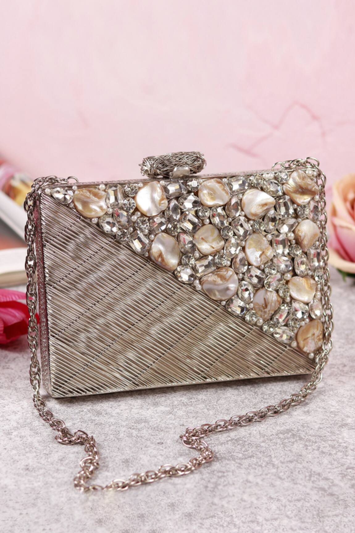 The Tan Clan Eira Embellished Clutch 