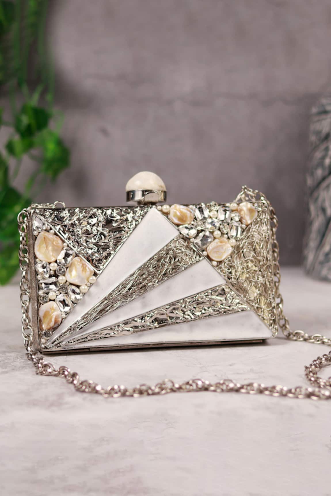 The Tan Clan Iqra Crystal Embellished Clutch 