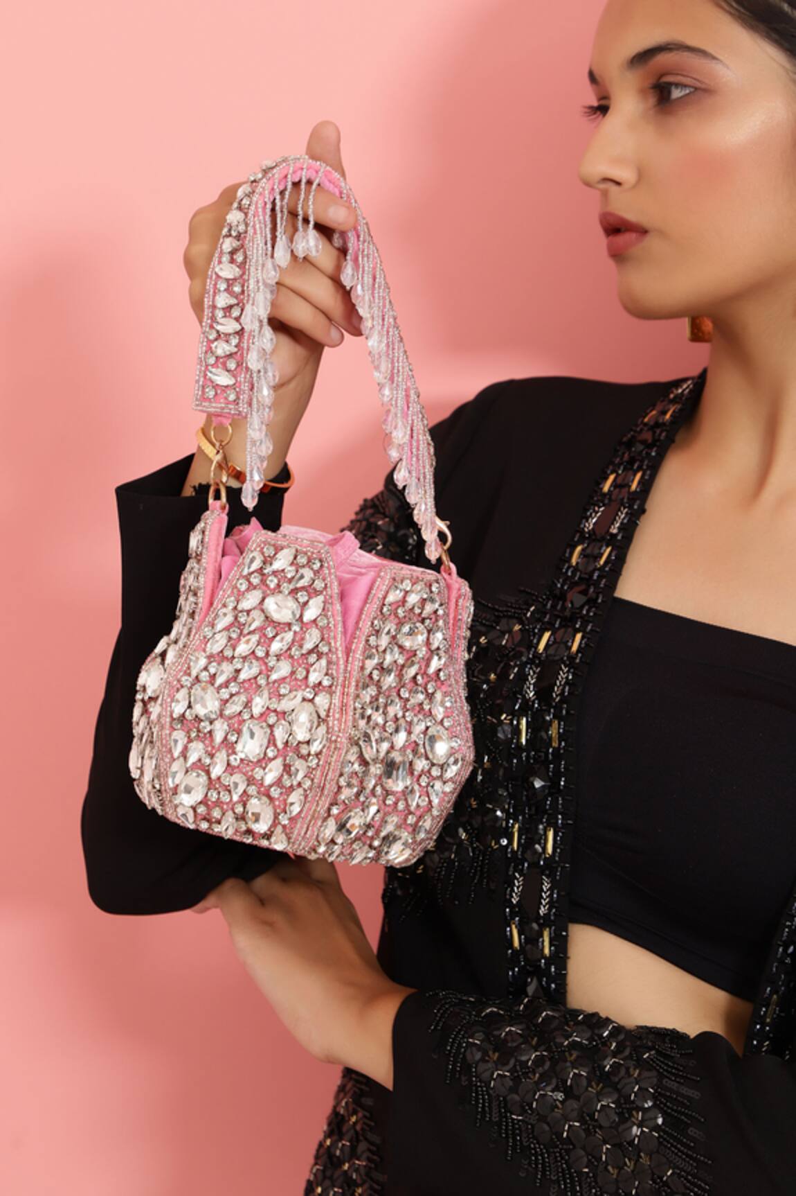 The Tan Clan Jhalak Stone Embellished Potli Bag 