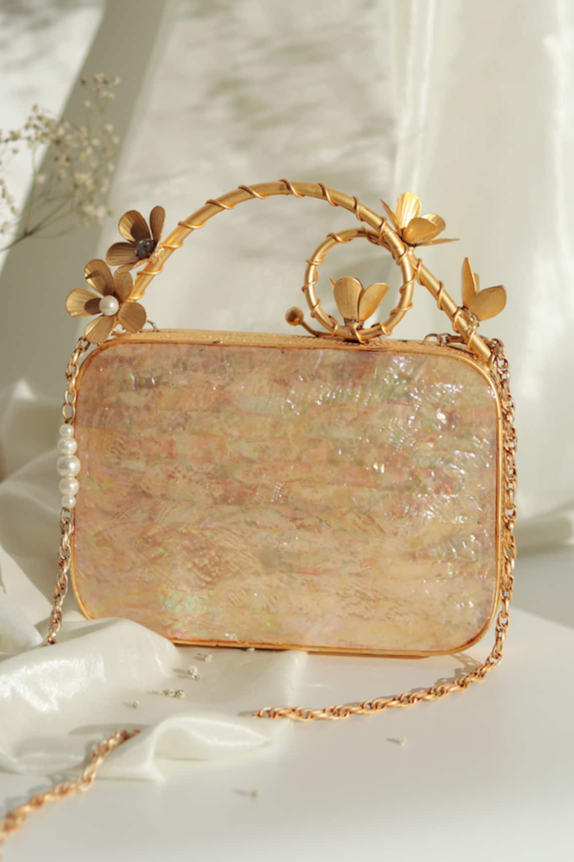 The Tan Clan Naira Mother Of Pearl Clutch 