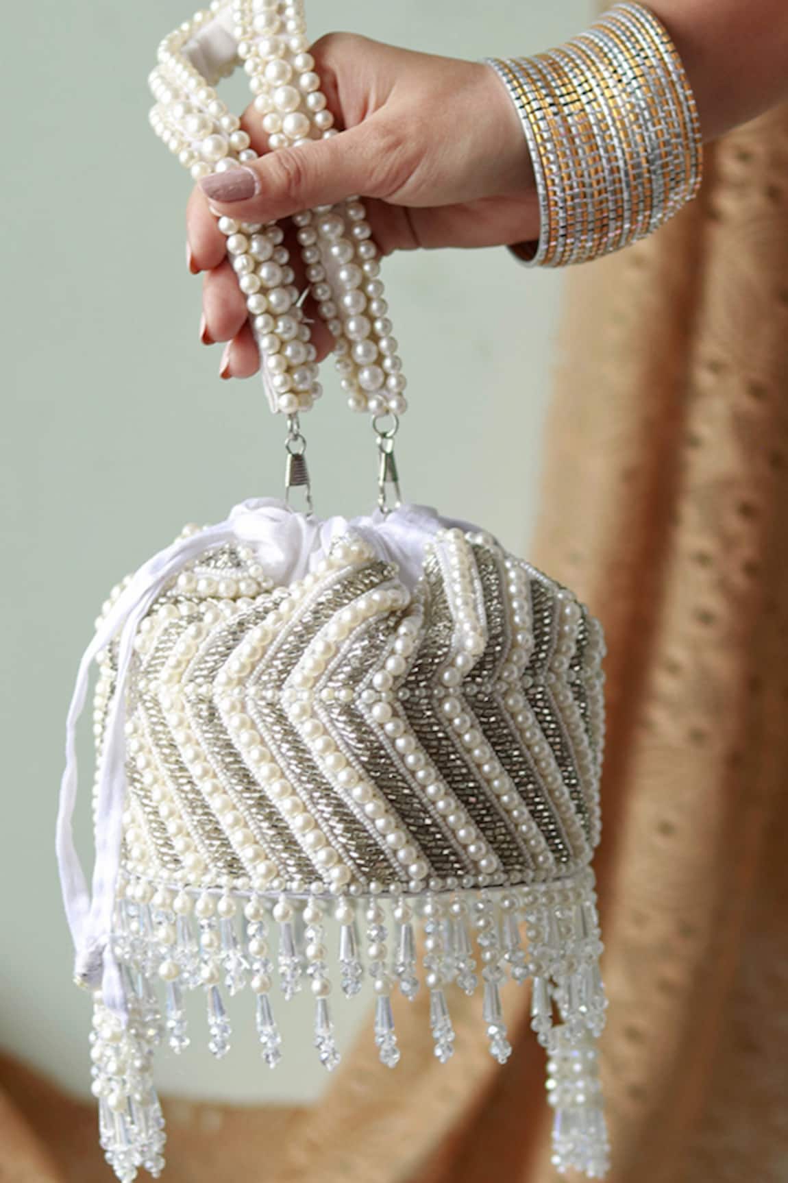 The Tan Clan Petite Embroidered Mini Potli Bag 