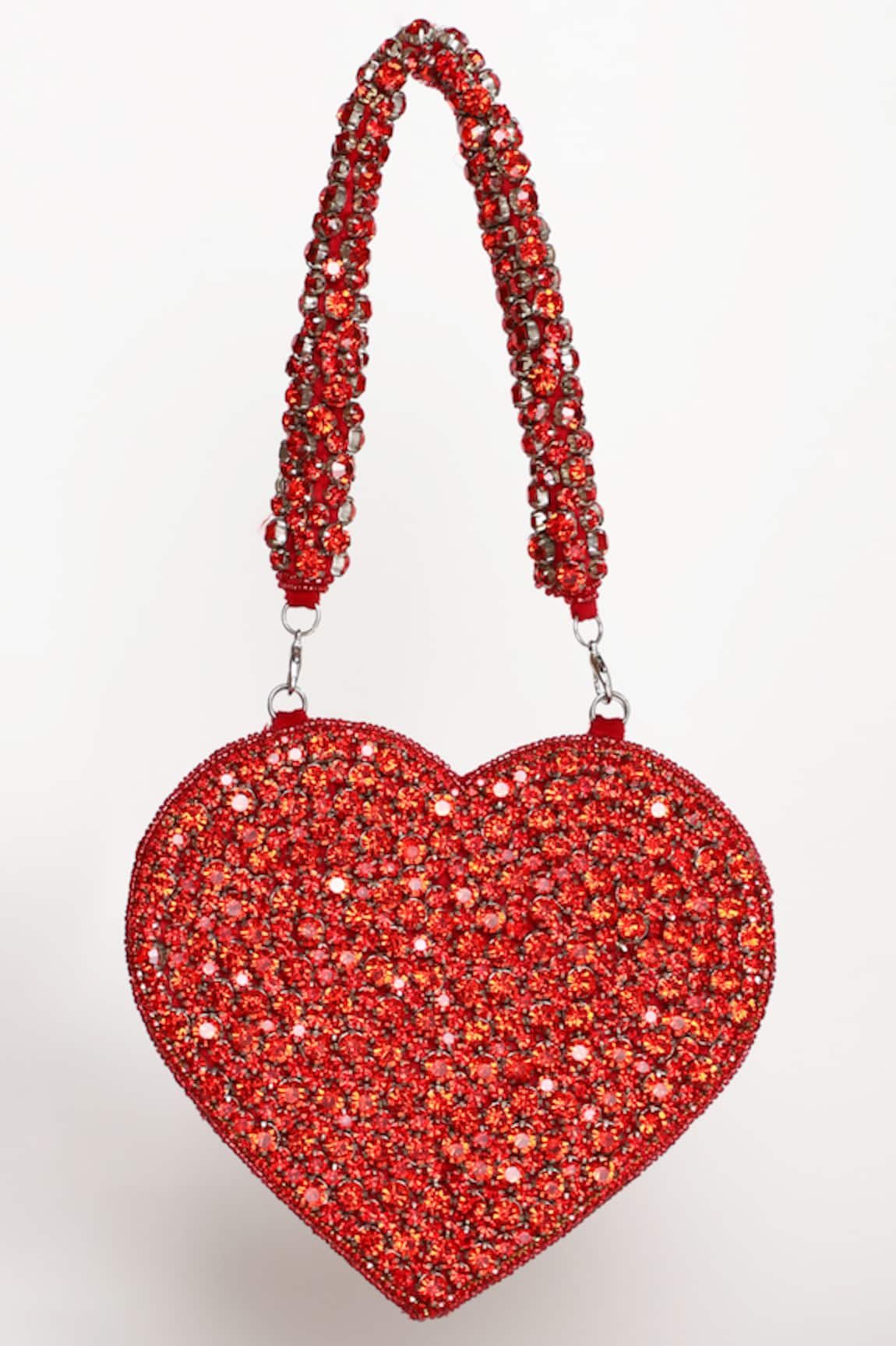 The Tan Clan Scarlett Rhinestones Work Mini Heart-Shaped Clutch 