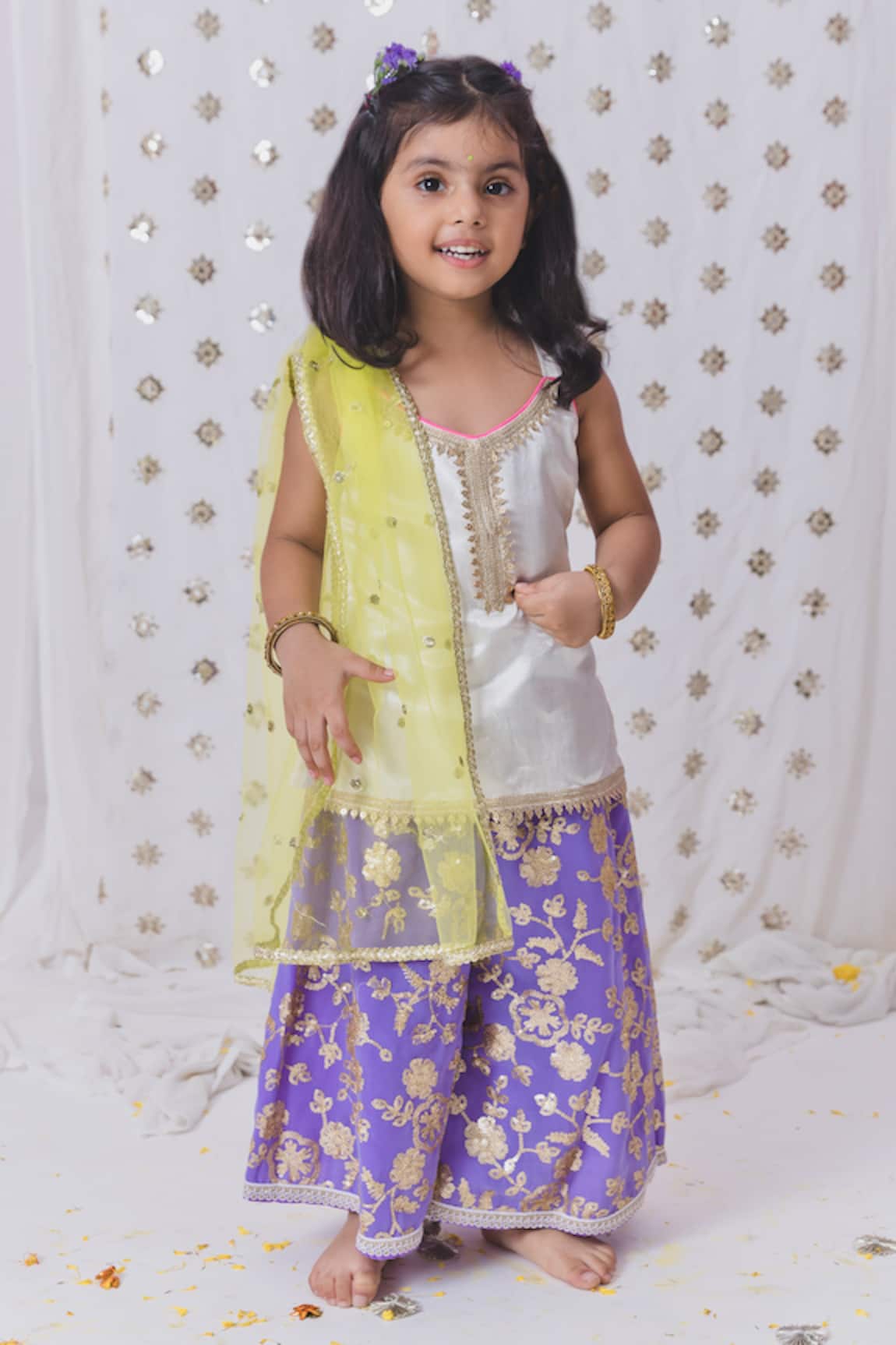 Tiny Pants Embellished Kurta Sharara Set