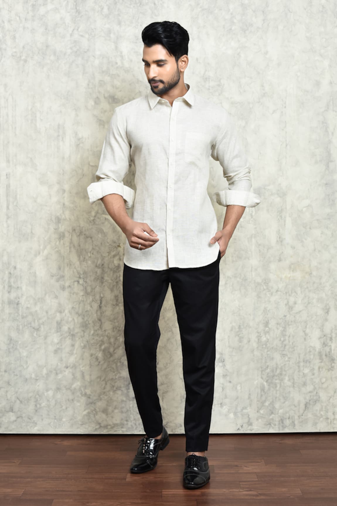 Arihant Rai Sinha Long Sleeves Yarn Dyed Shirt