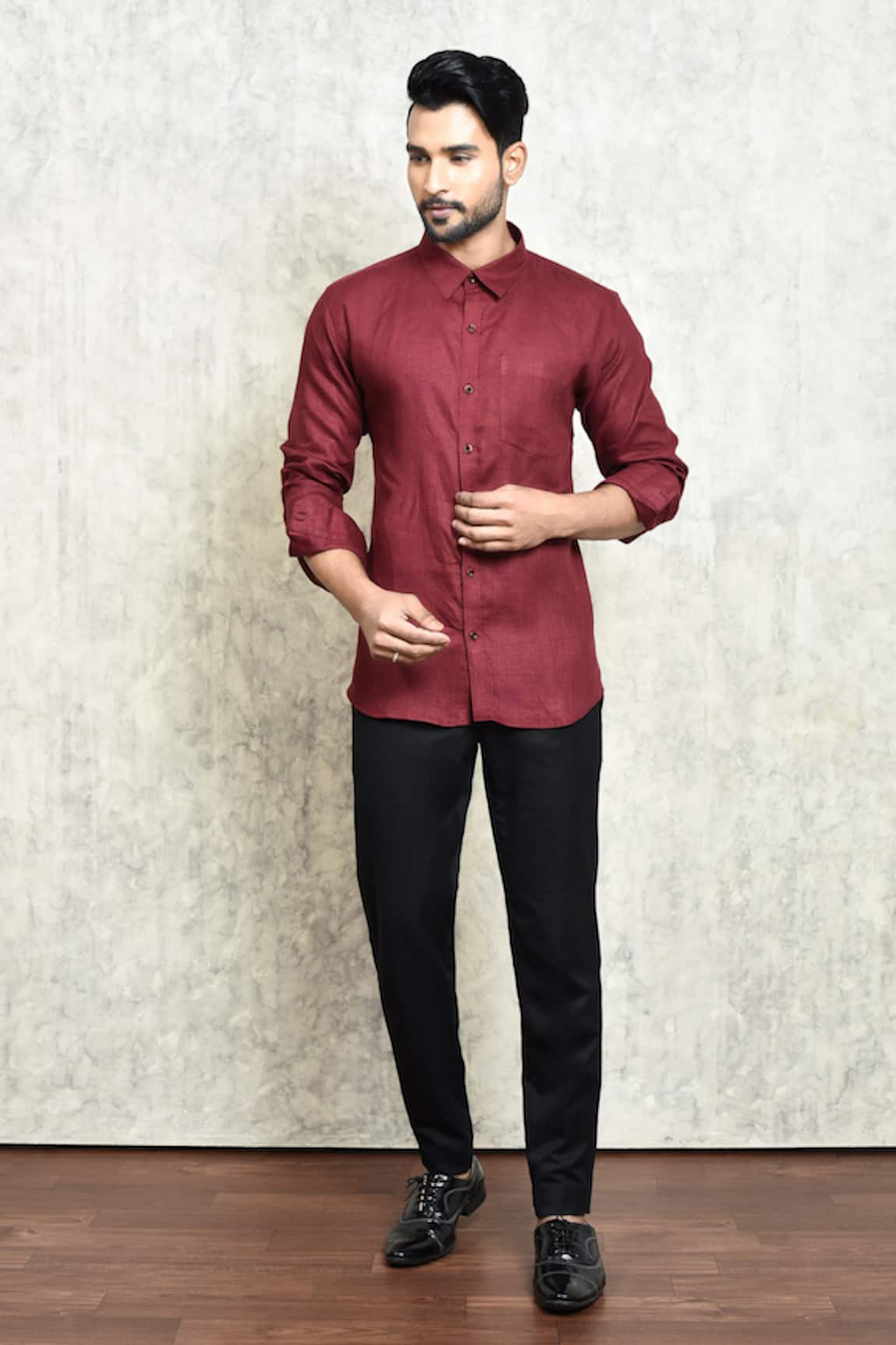 Arihant Rai Sinha Plain Button Down Shirt