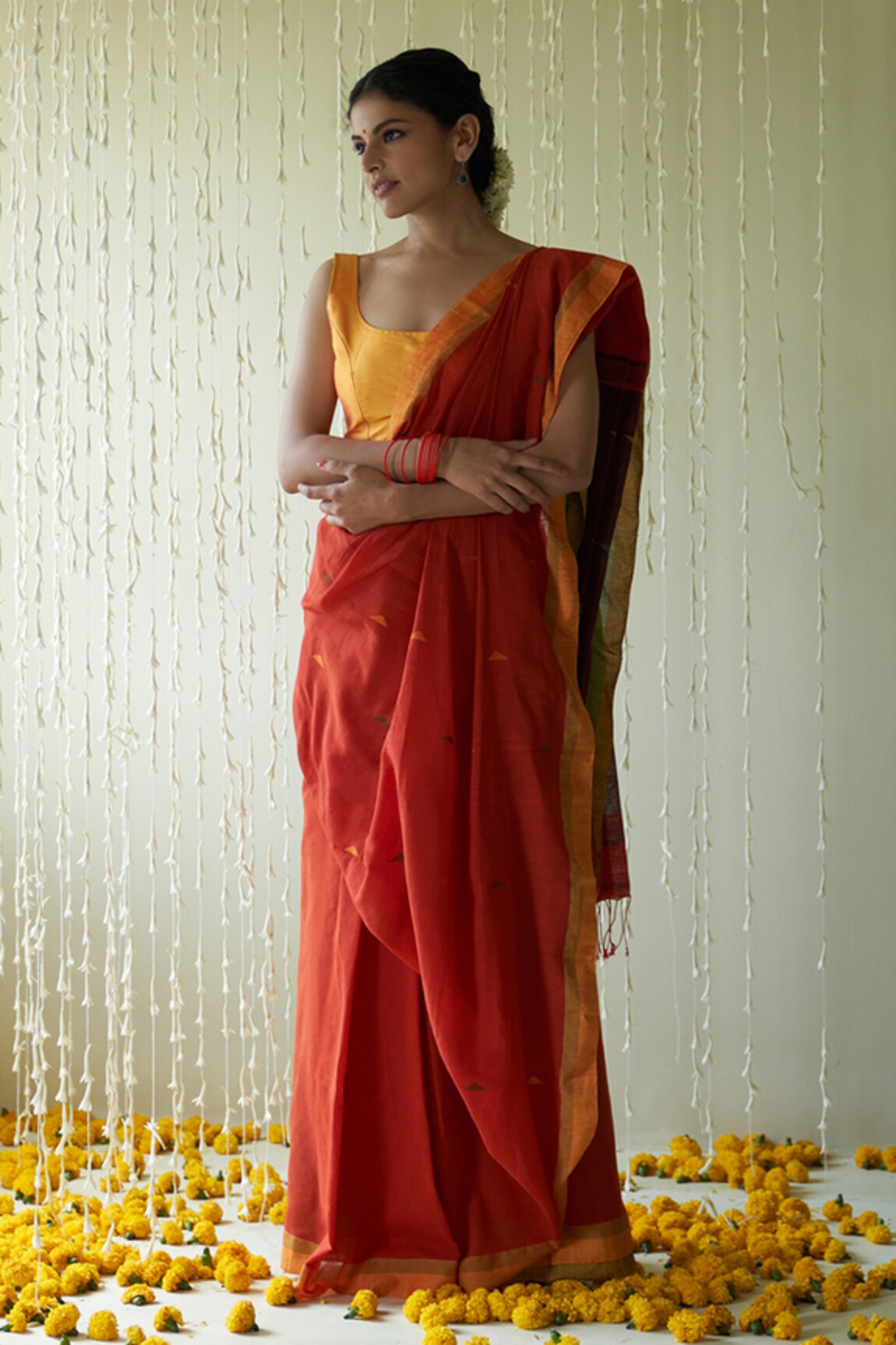 FIVE POINT FIVE Ila Prism Motif Saree With Running Blouse