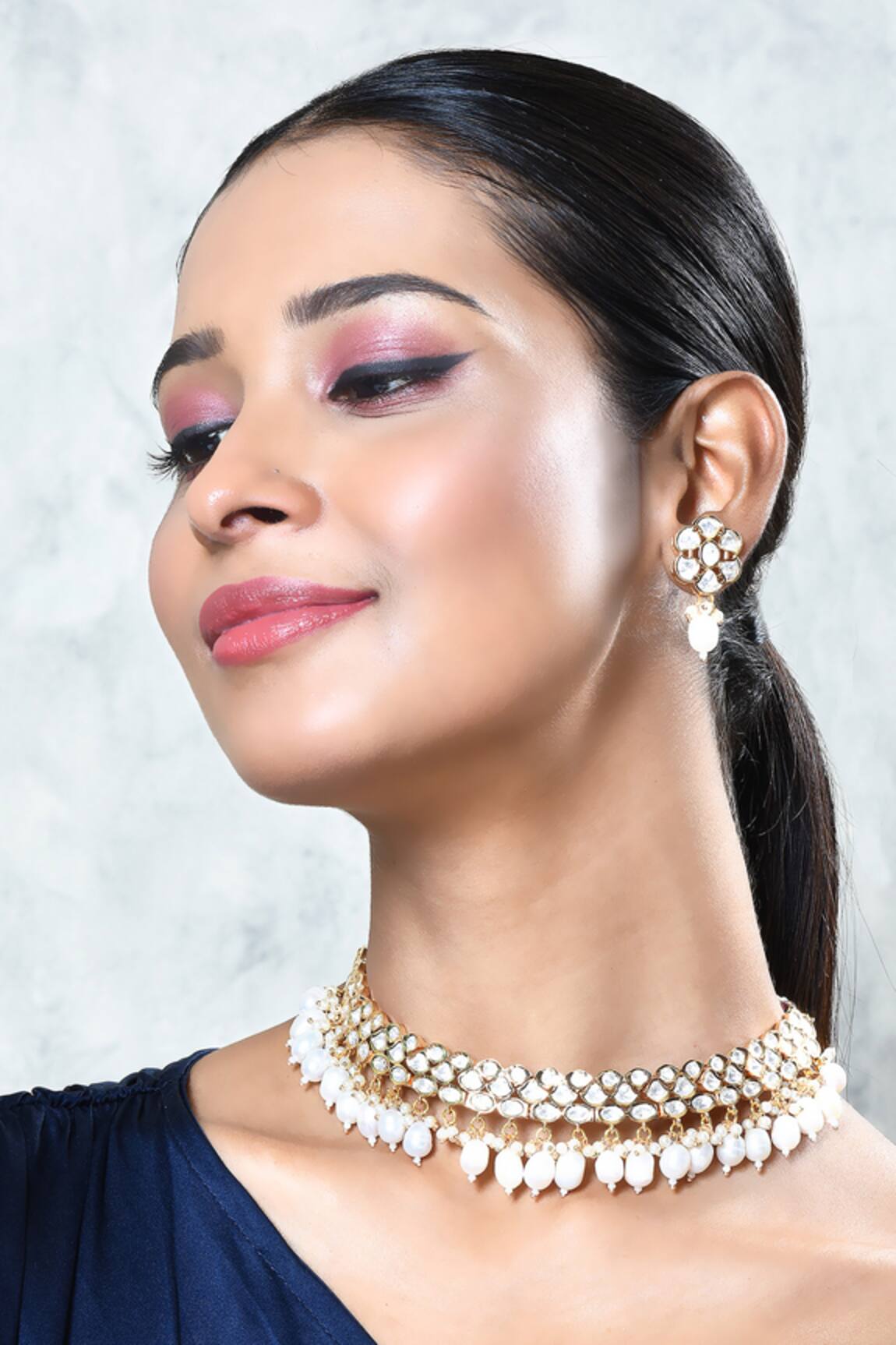 Our Purple Studio Kundan Studded Choker Set