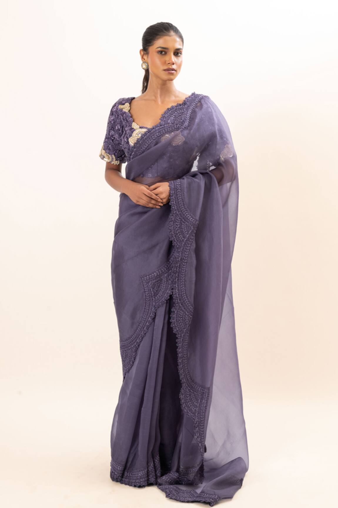 Oshi By Shikha Saree With Hand Embroidered Blouse