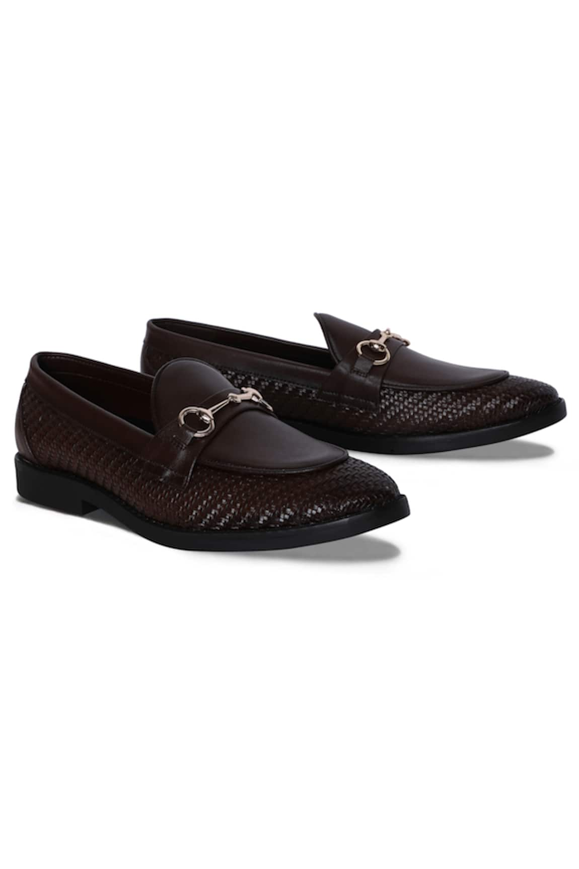 Mondarro Jayda Woven Horsebit Leather Loafers