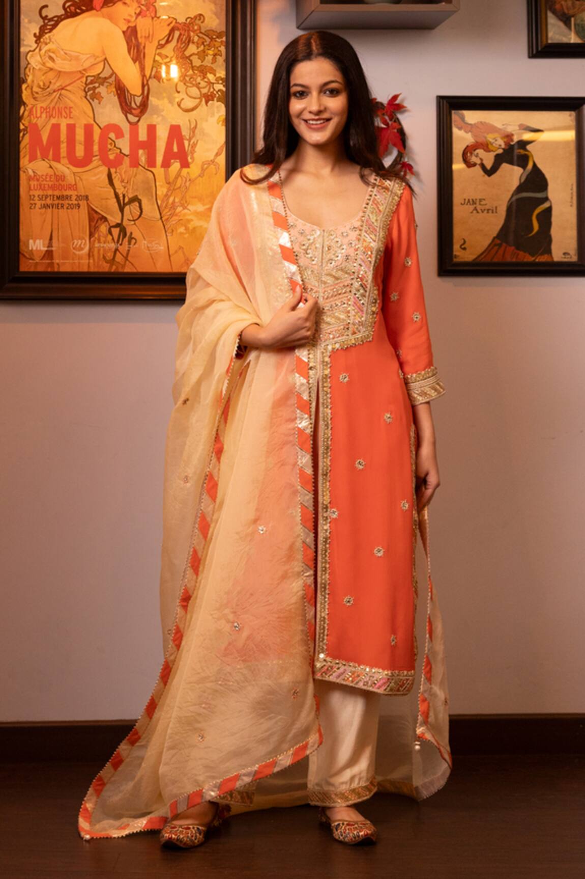 House Of Supriya Floral Embroidered Kurta Set