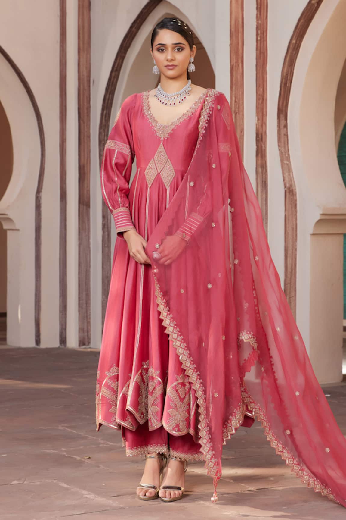 House Of Supriya Hand Embroidered Anarkali Pant Set