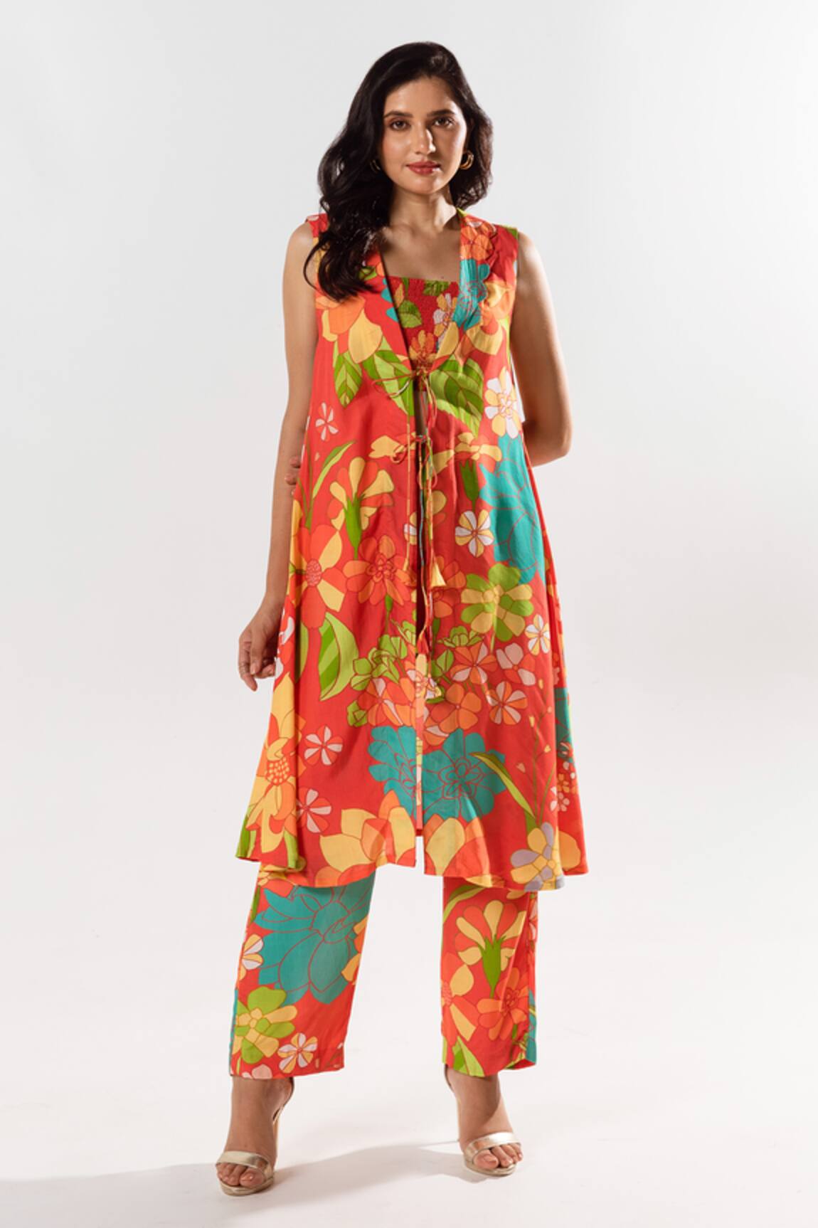 Aroop Shop India Elora Flowery Print Jacket Pant Set