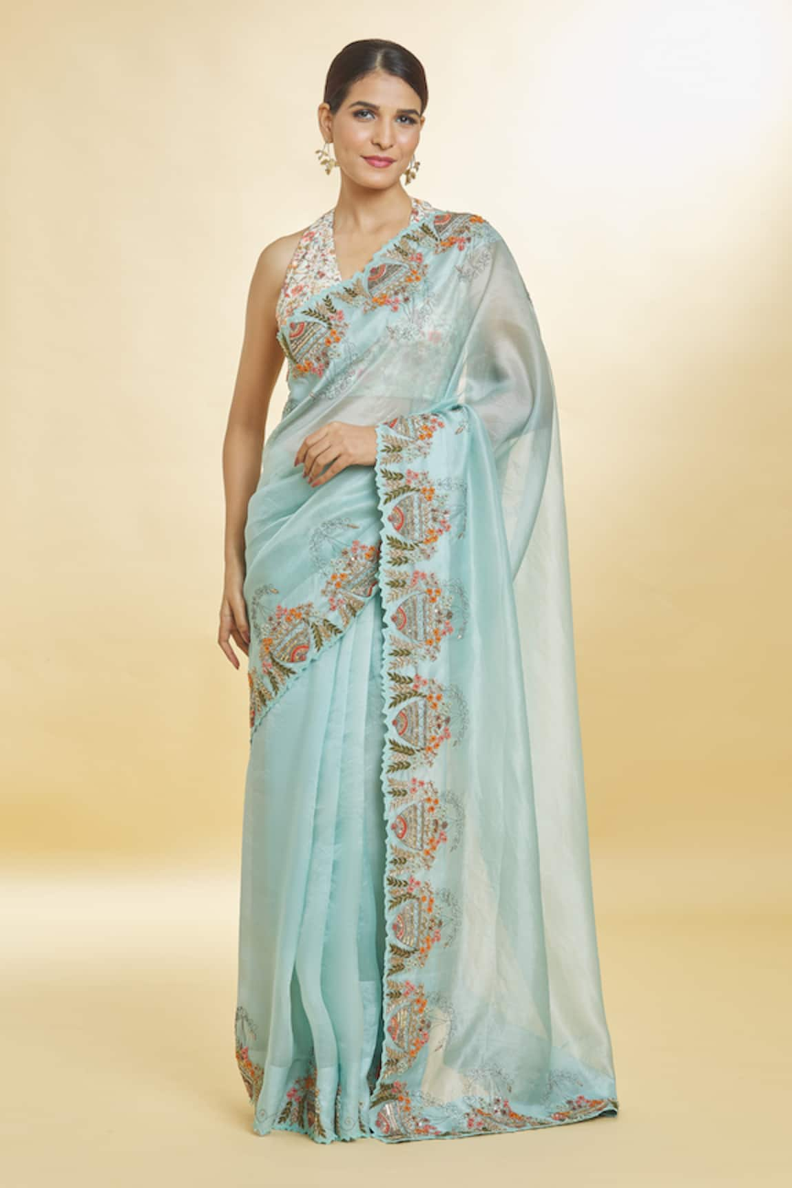 Priyal Bhardwaj Resham Embroidered Bordered Saree