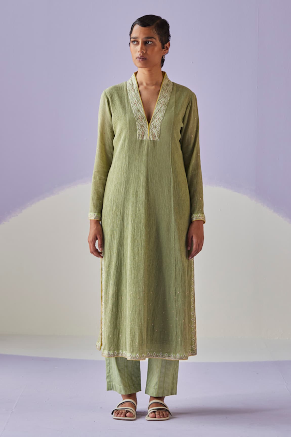 Surbhi Gupta Crinkled Kurta With Pant