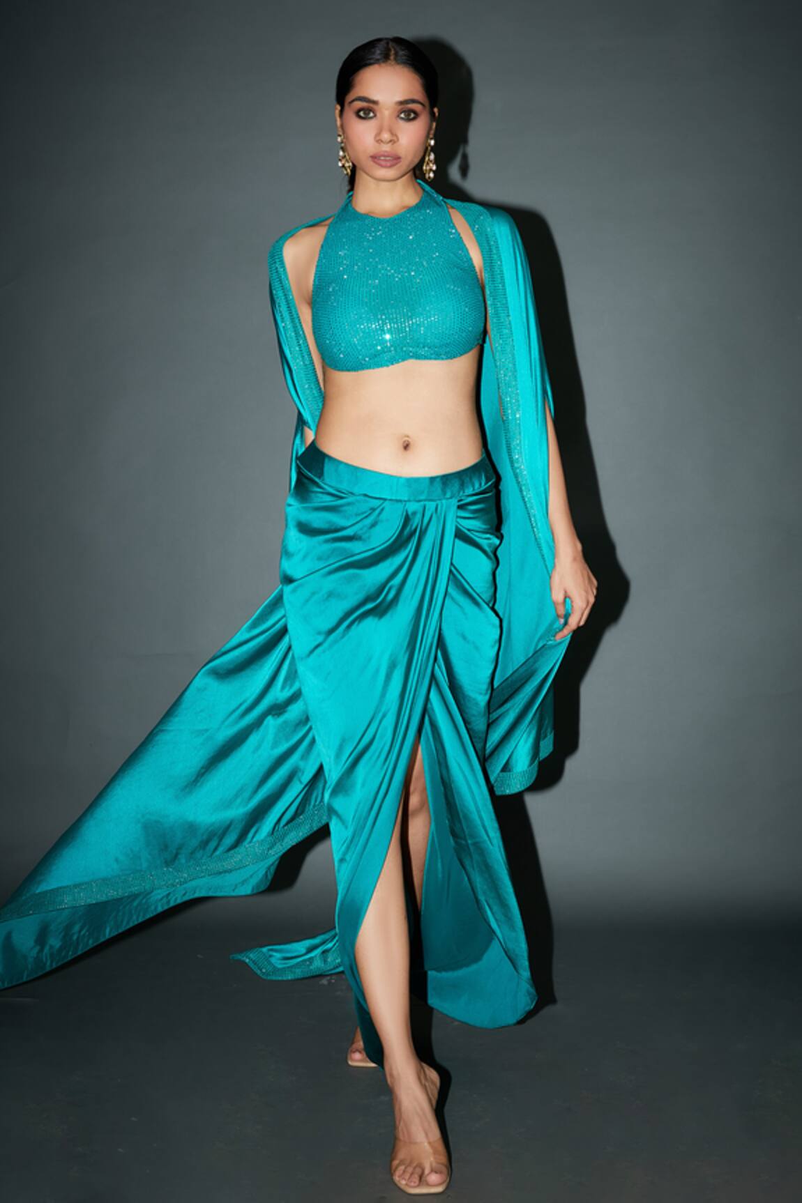 Itrh Sabrinna Cape Draped Skirt Set 