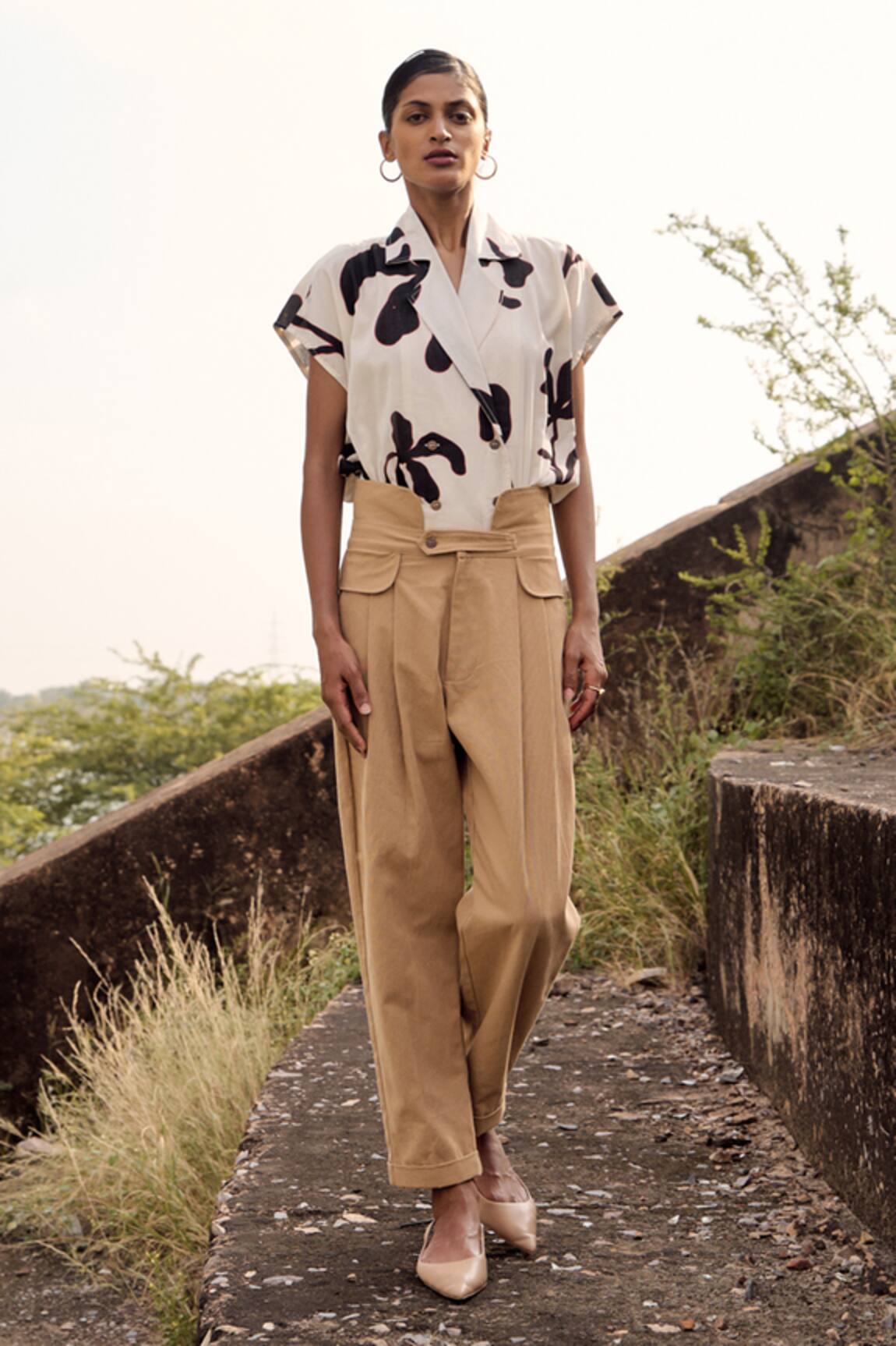 Kharakapas Oxford Cotton High Waist Trouser 