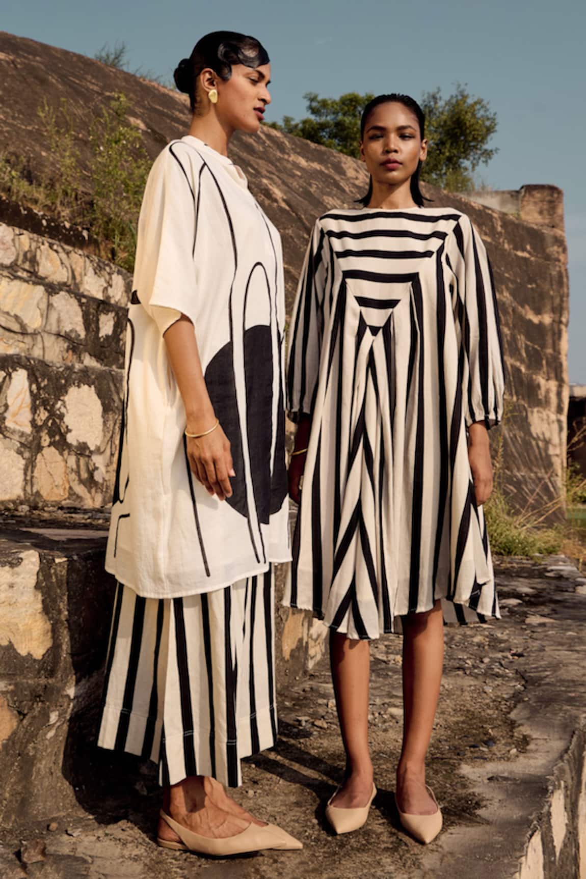 Kharakapas Emu Stripe Print Dress 
