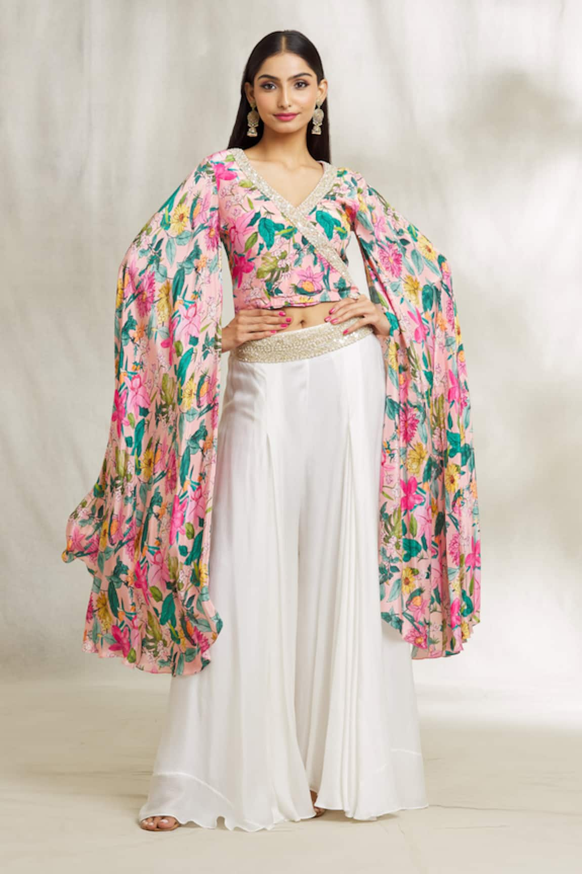 Divya Kanakia Floral Print Top & Sharara Set