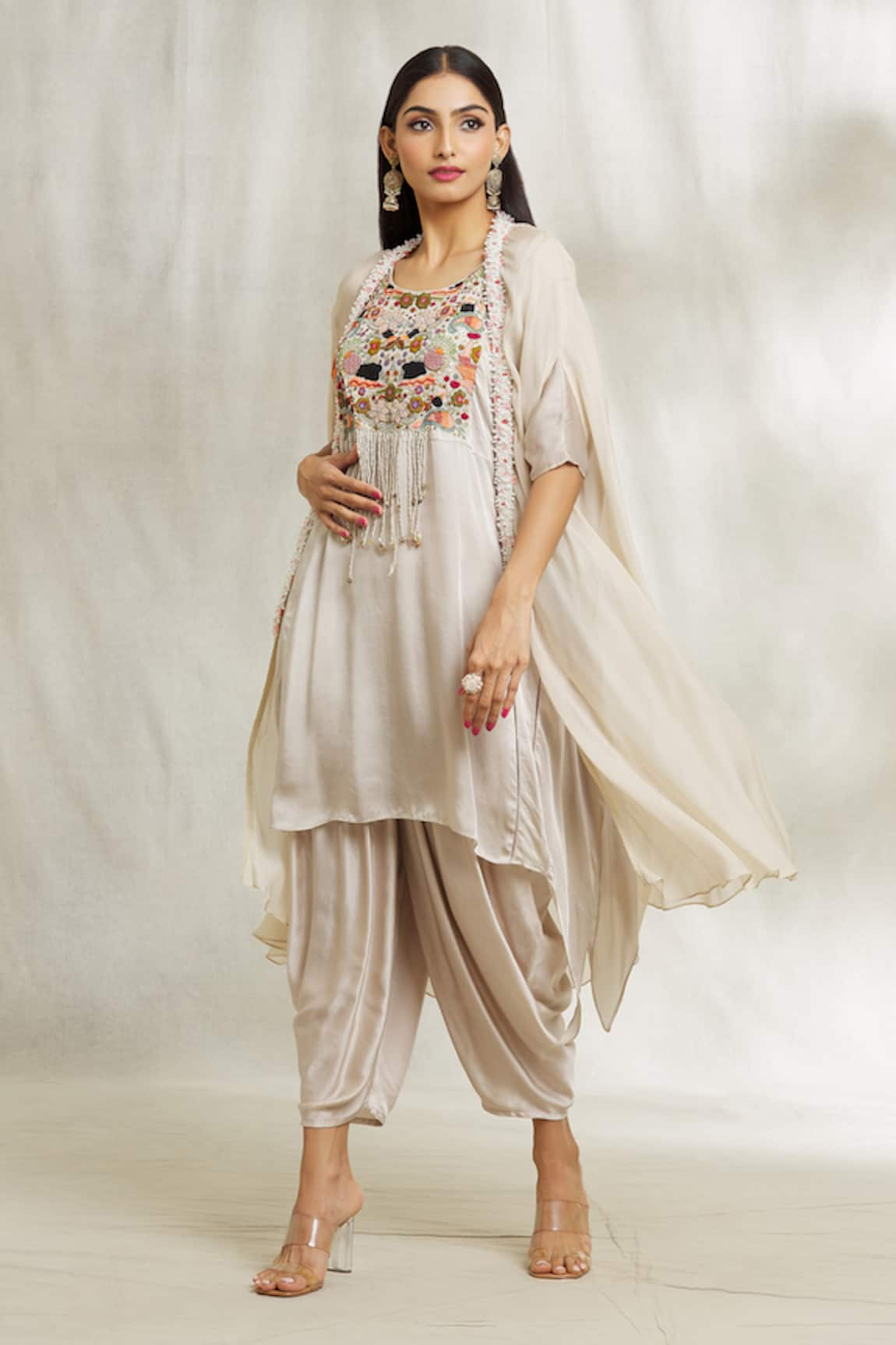 Divya Kanakia Embroidered Kurta Dhoti Pant Set