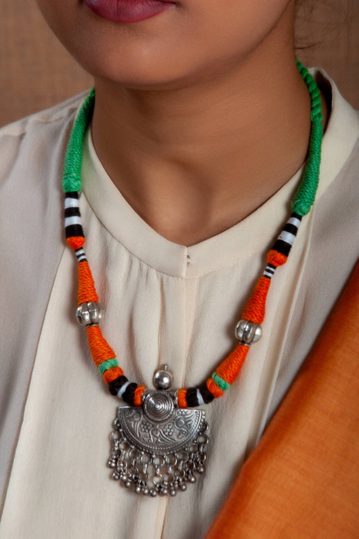 Neeta Boochra Carved Work Pendant Necklace