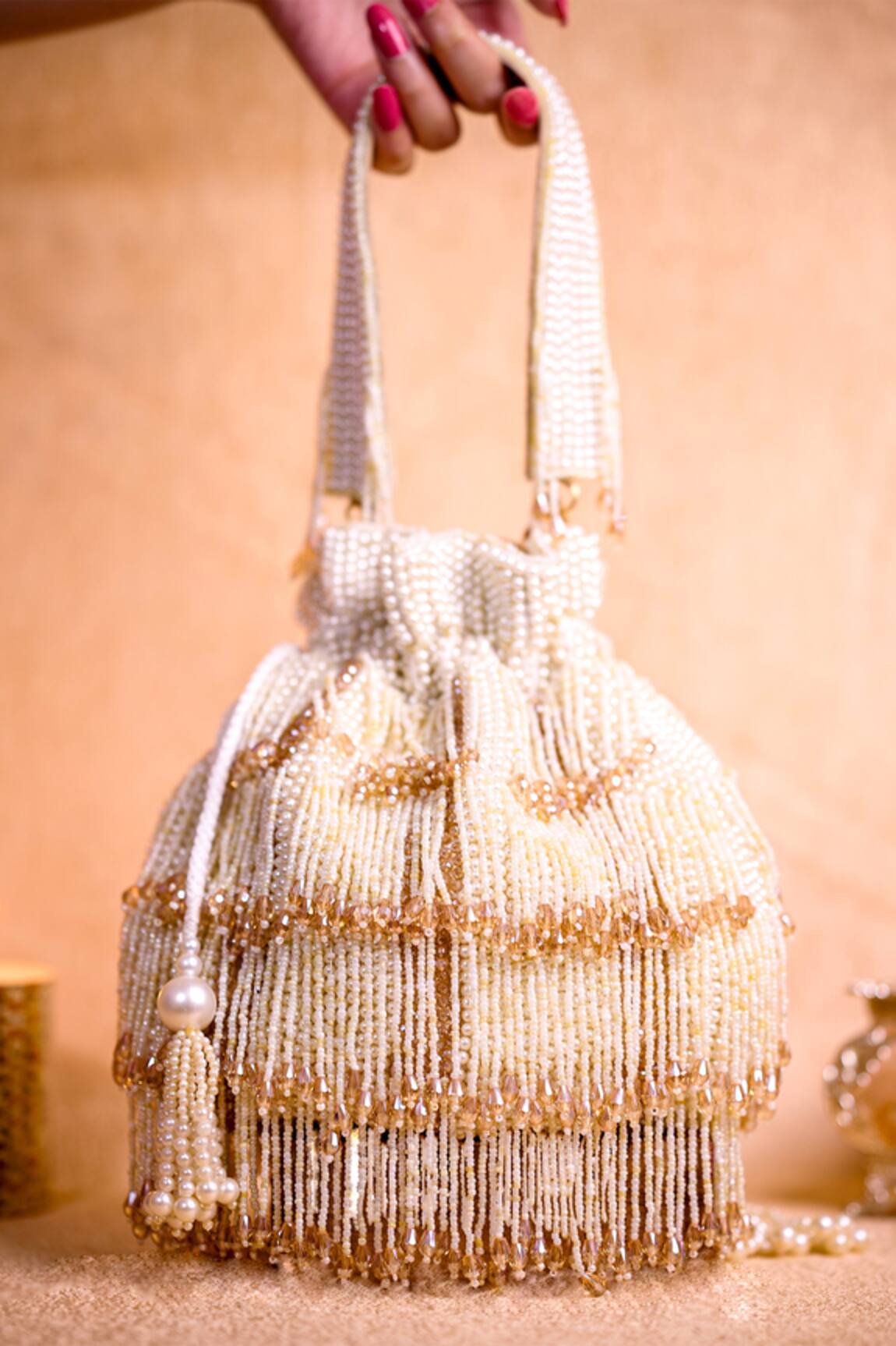 House Of Kosha Rayna Pearl Embellished Potli Bag 