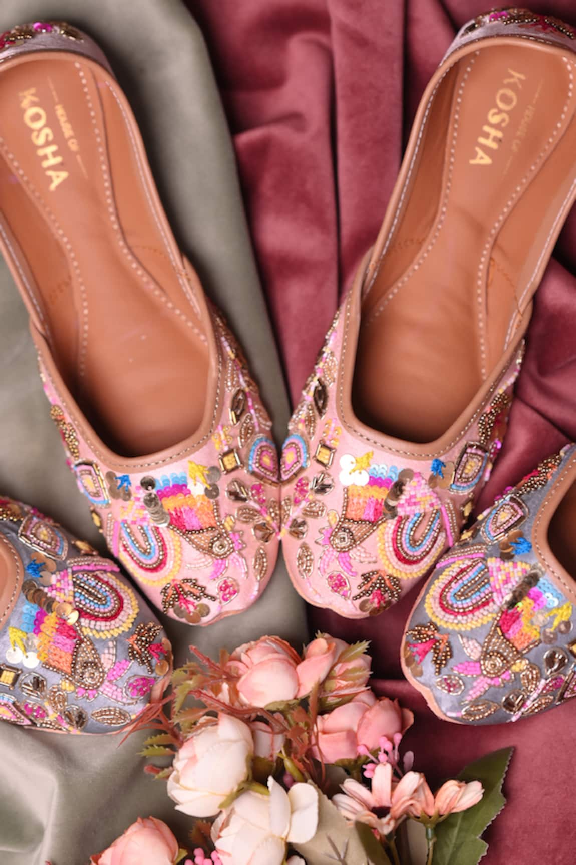 House of Kosha Persian Paradise Hand Embroidered Juttis 