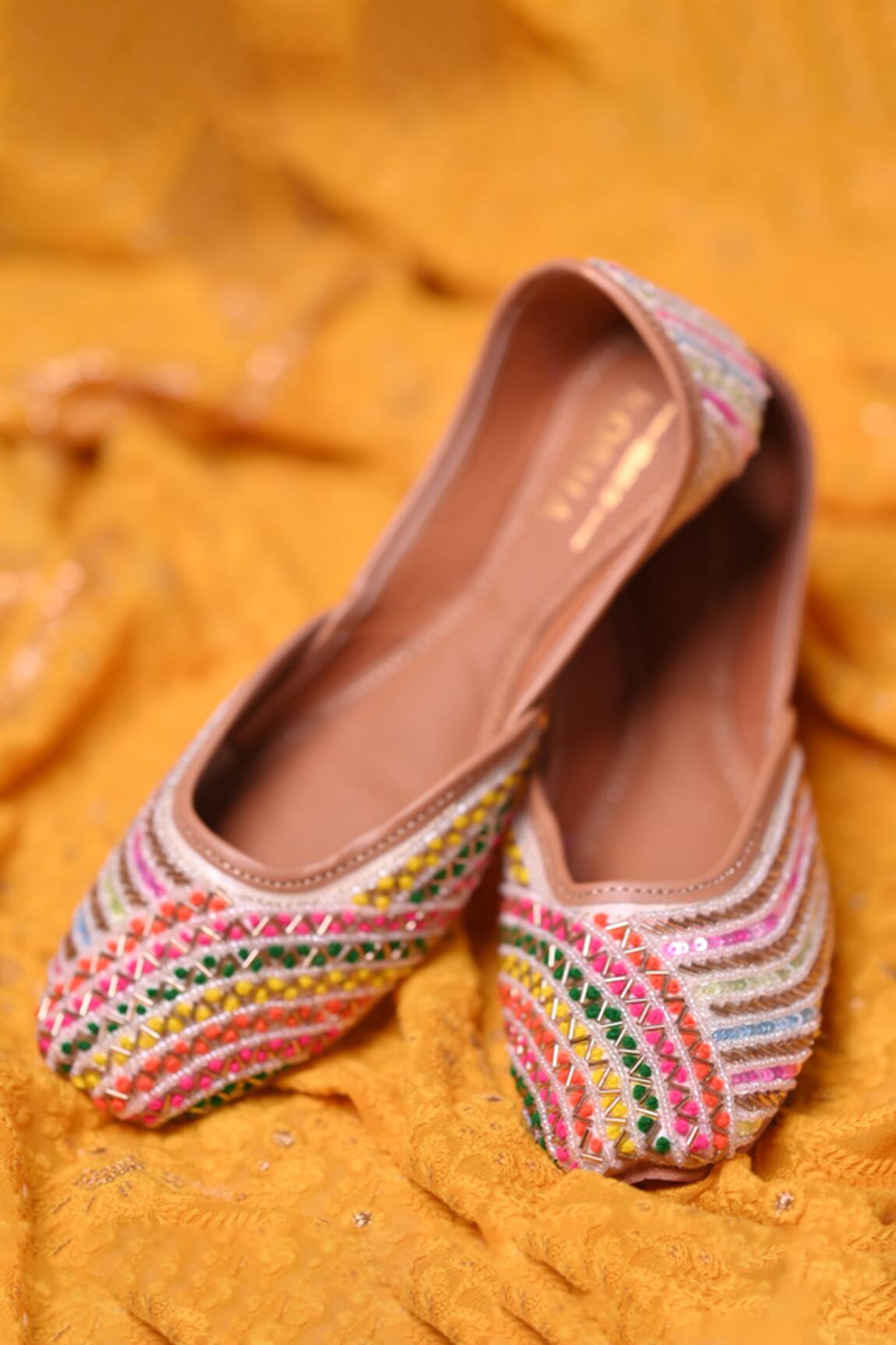 House Of Kosha Royal Sapphire Hand Embroidered Juttis 